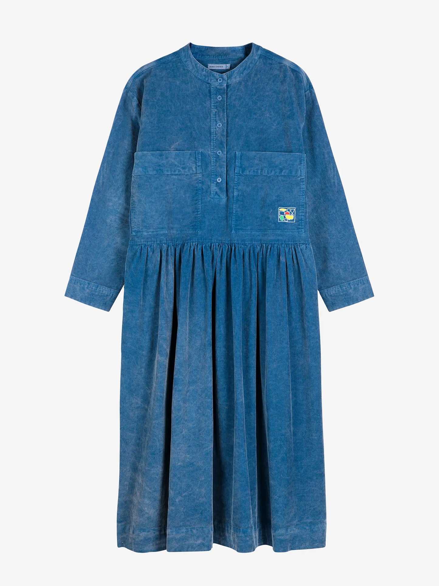 Robe décontractée en velours côtelé bleue