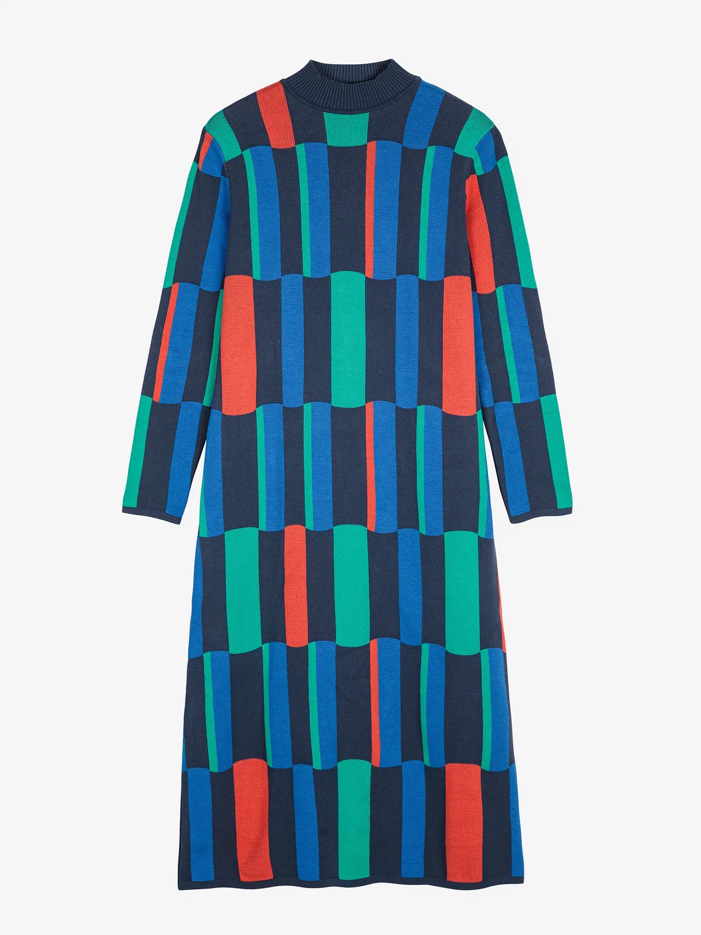 Geometric jacquard knitted dress