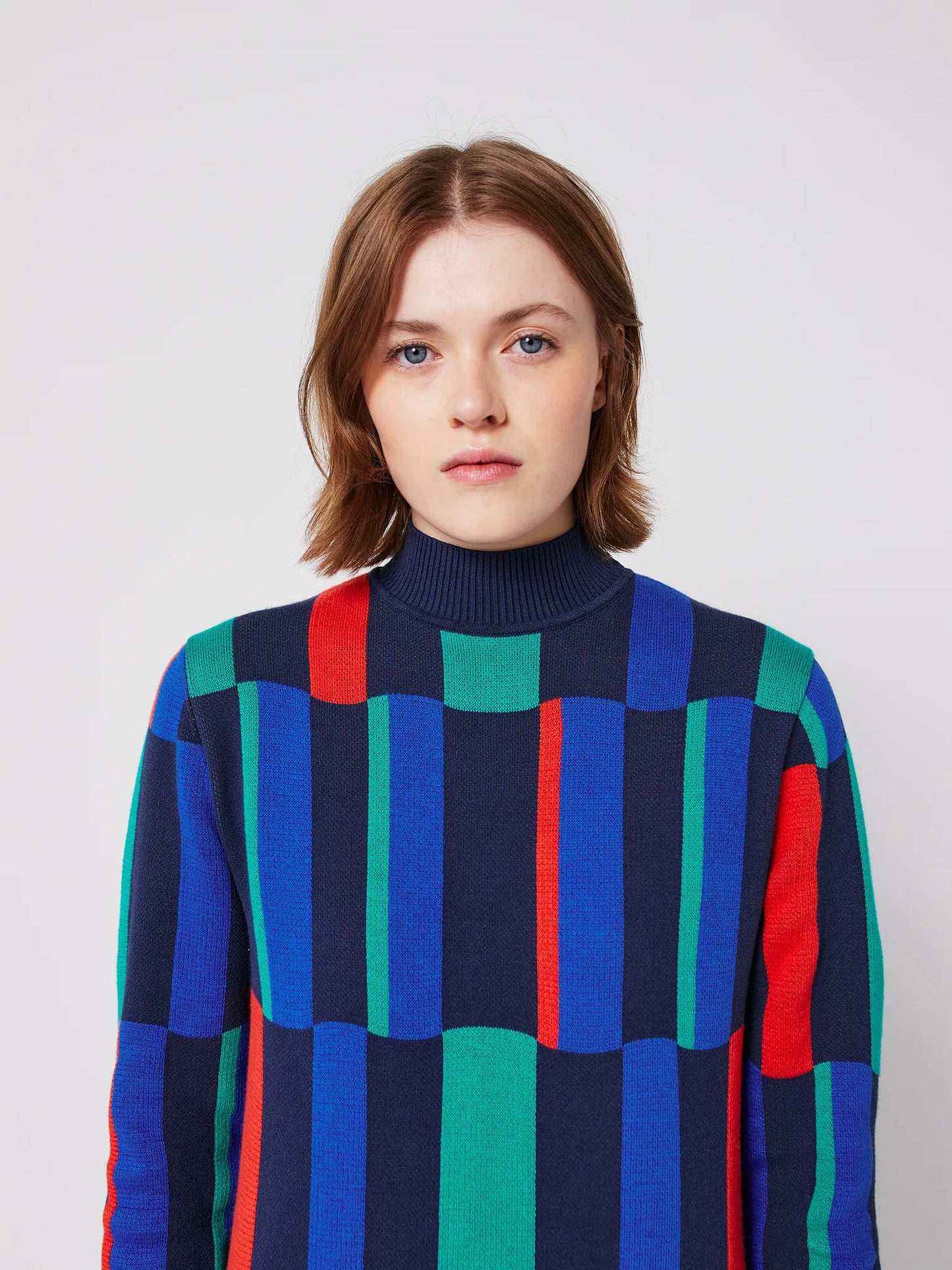 Geometric jacquard knitted dress