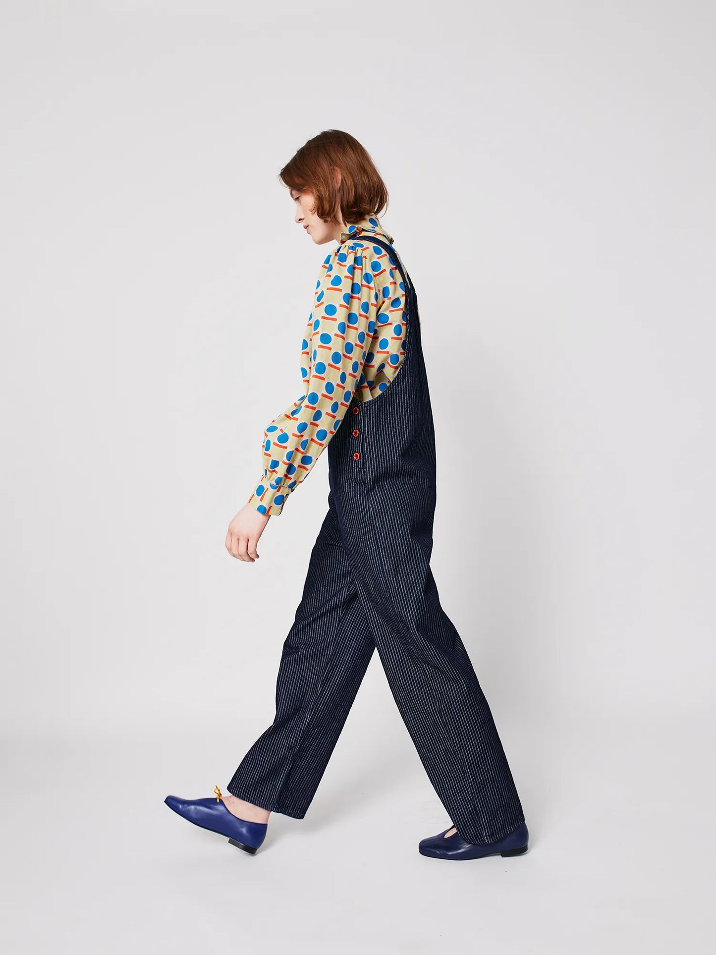 Denim stripe dungaree