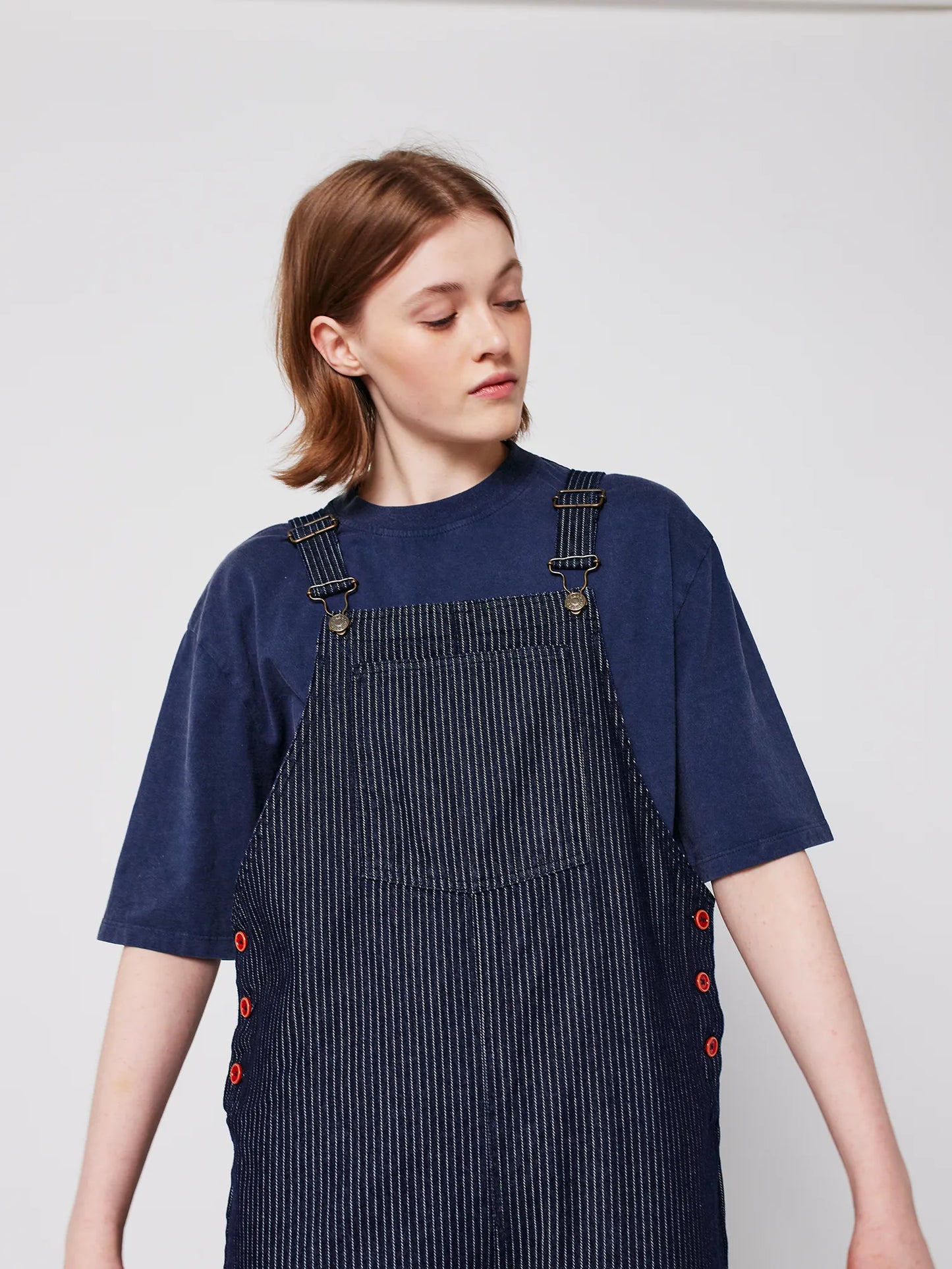 Denim stripe dungaree