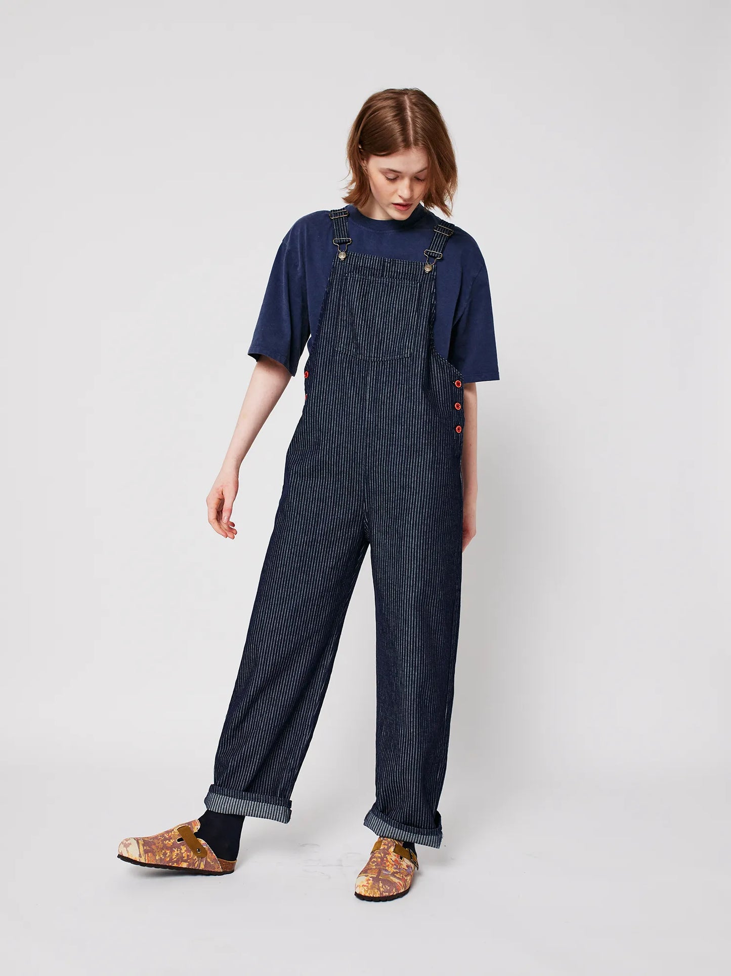 Denim stripe dungaree