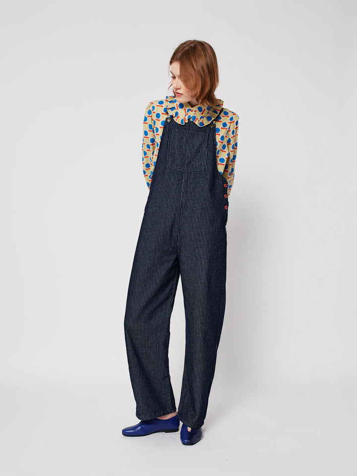 Denim stripe dungaree