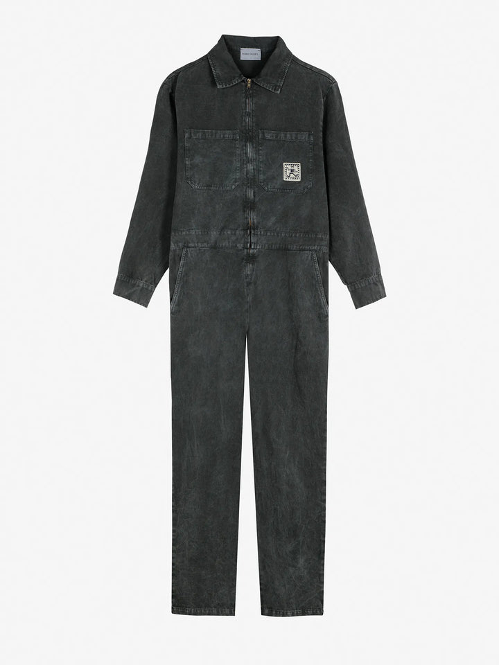 Denim zip-up jumpsuit
