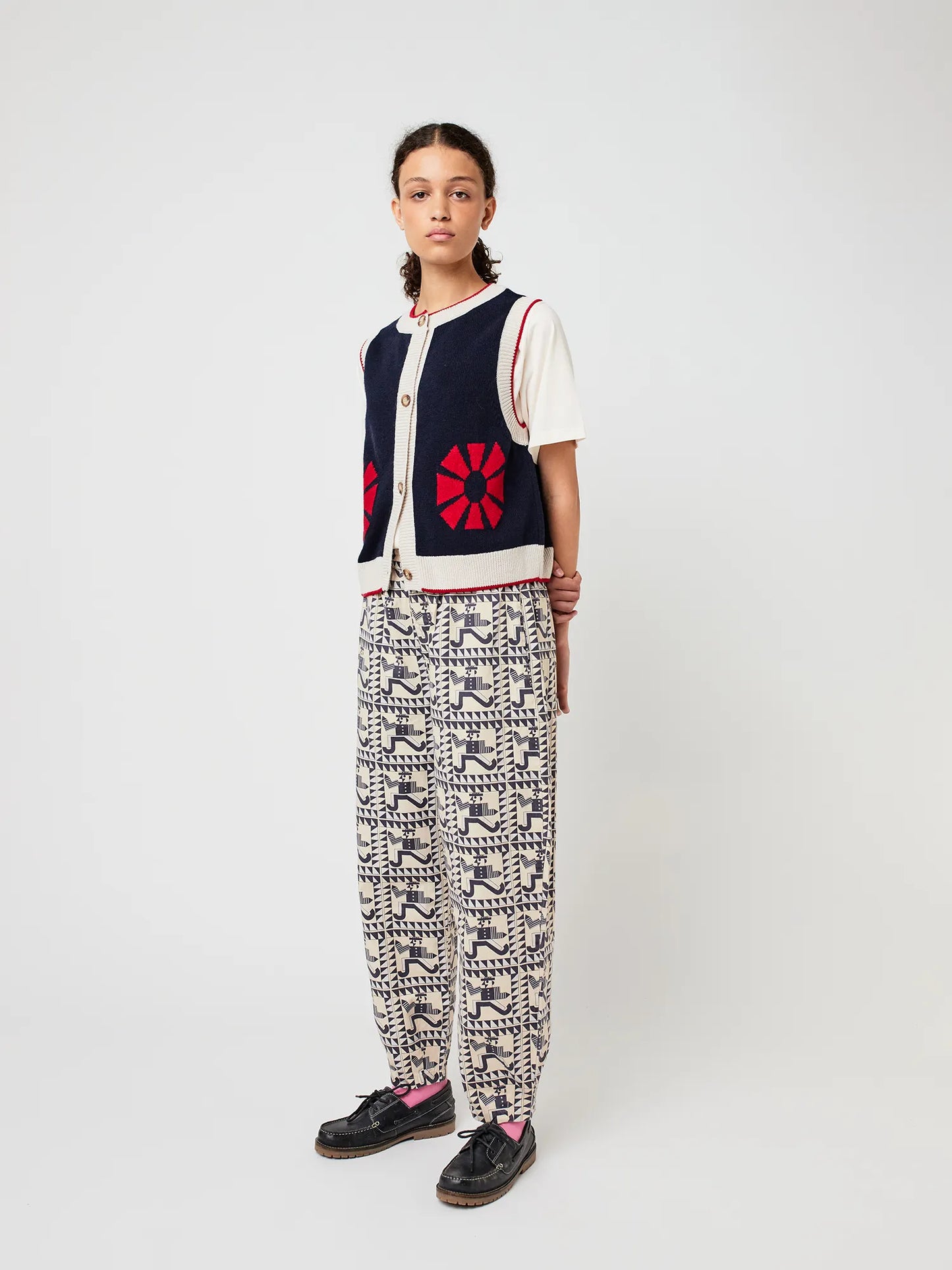 Gilet sans manches en maille Flower