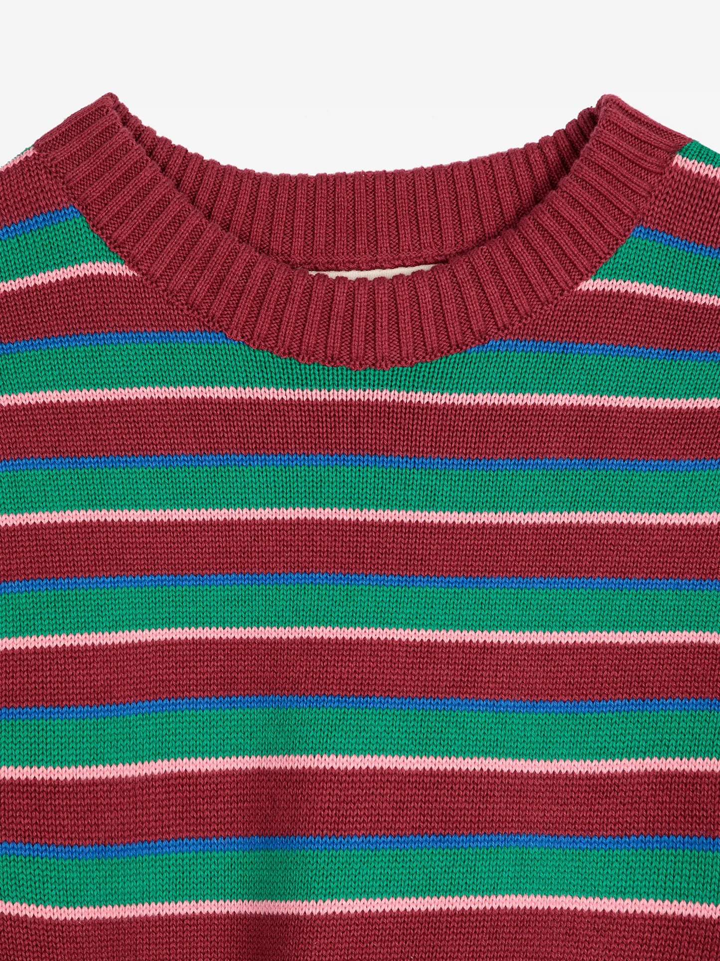 Taillierter Baumwollpullover mit Streifen