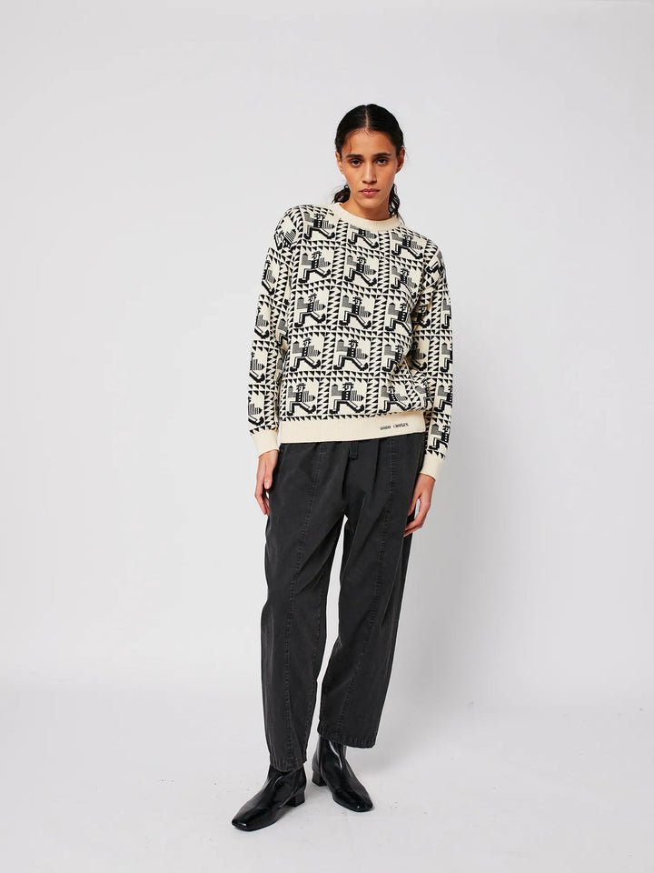 Mr Pencil jacquard relaxed jumper