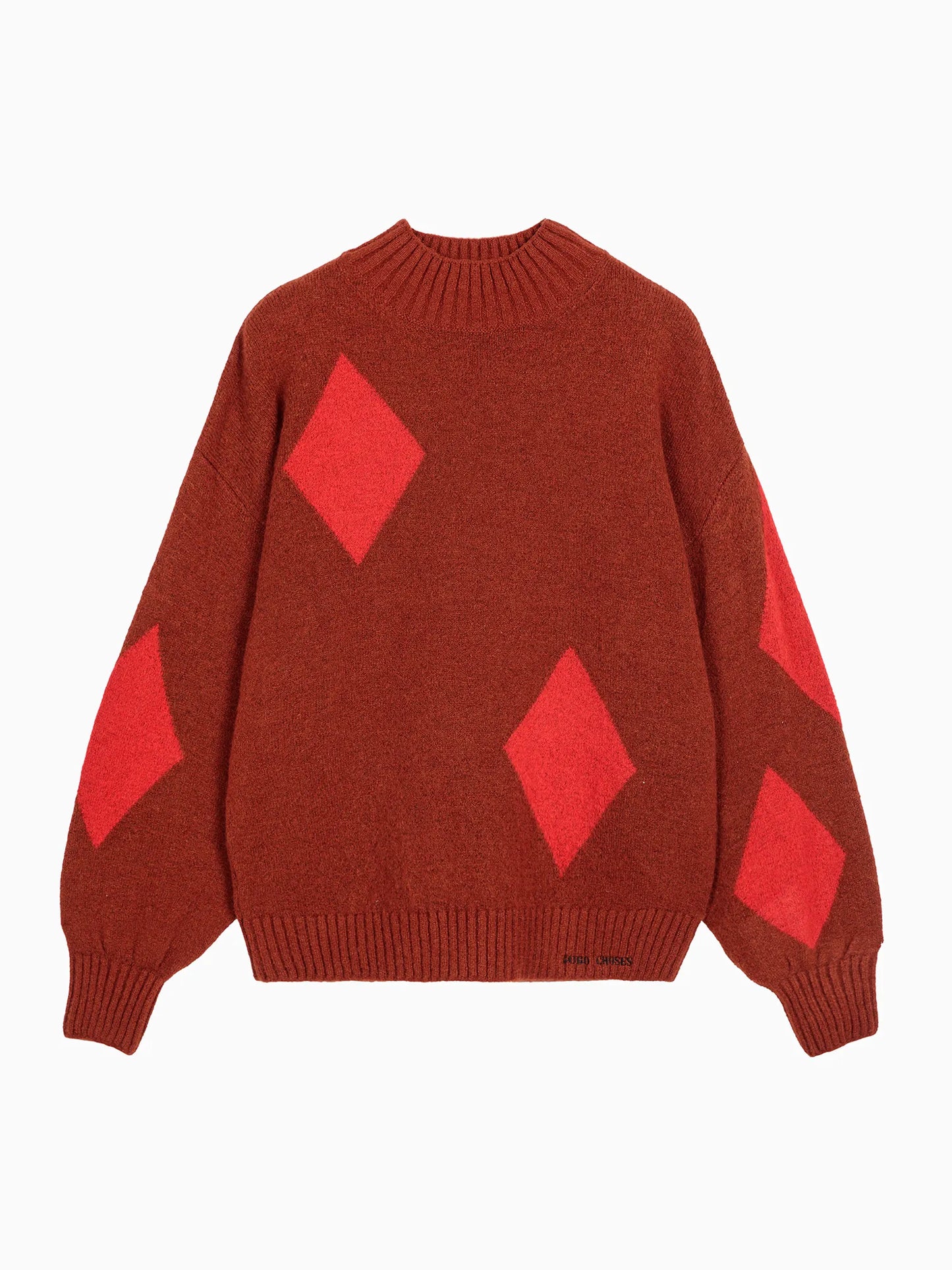 Diamond card turtle neck jumper