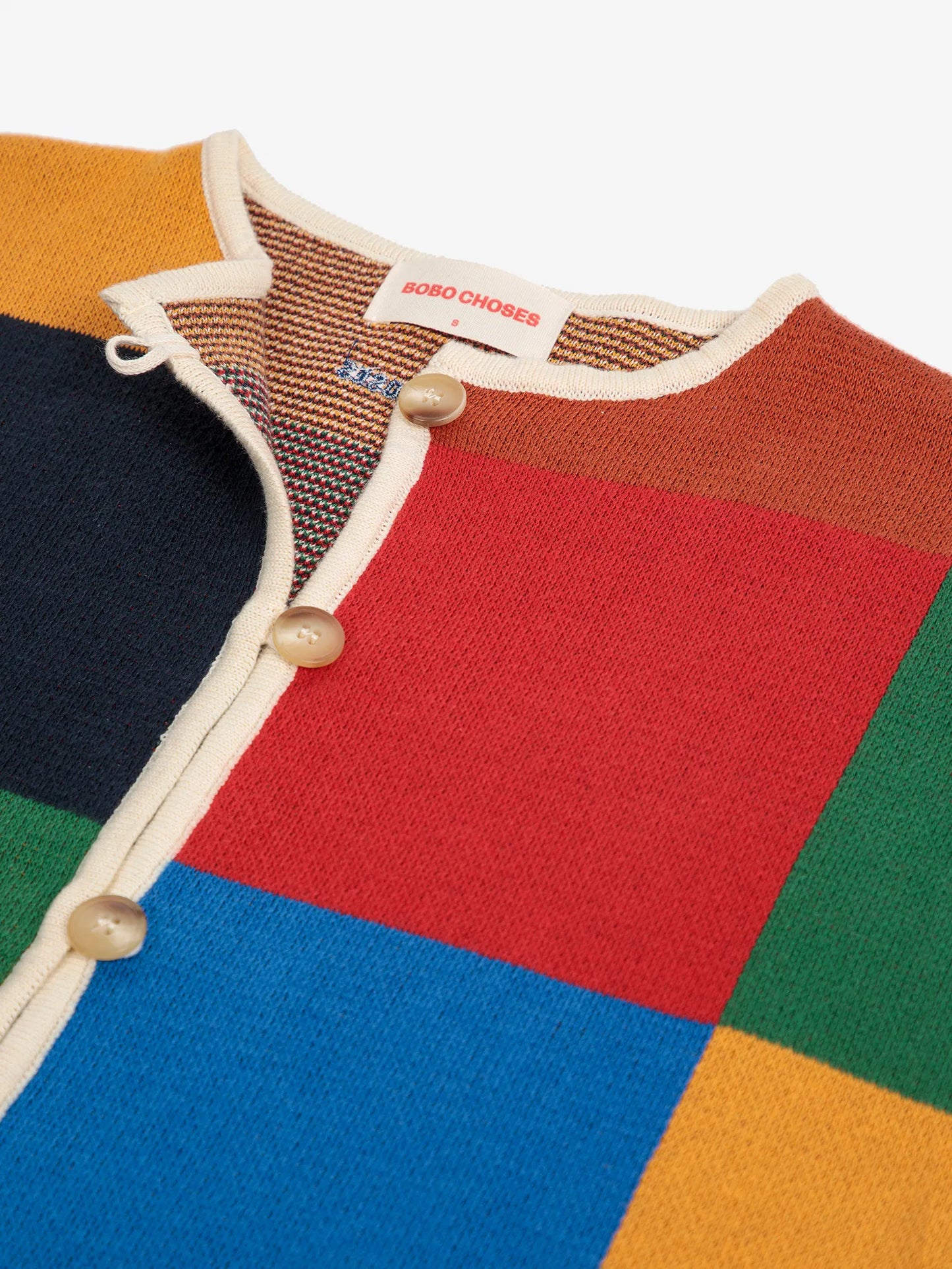 Multicolor Check buttoned cardigan
