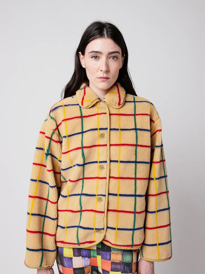 Color Striped sheepskin jacket
