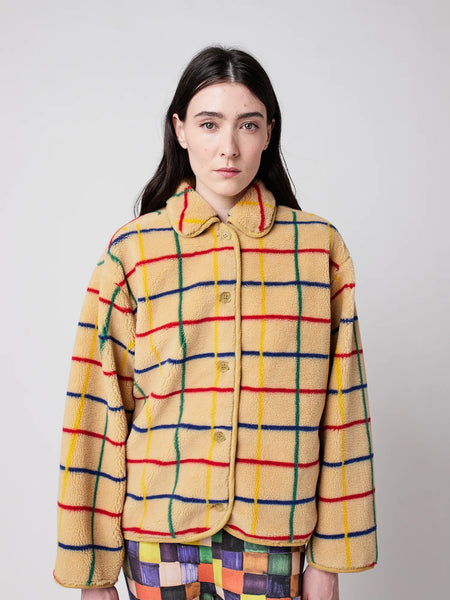 Color Striped sheepskin jacket for Woman | Bobo Choses