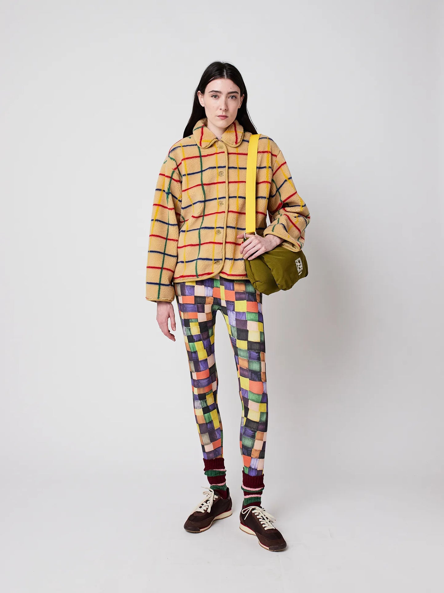 Color Striped sheepskin jacket