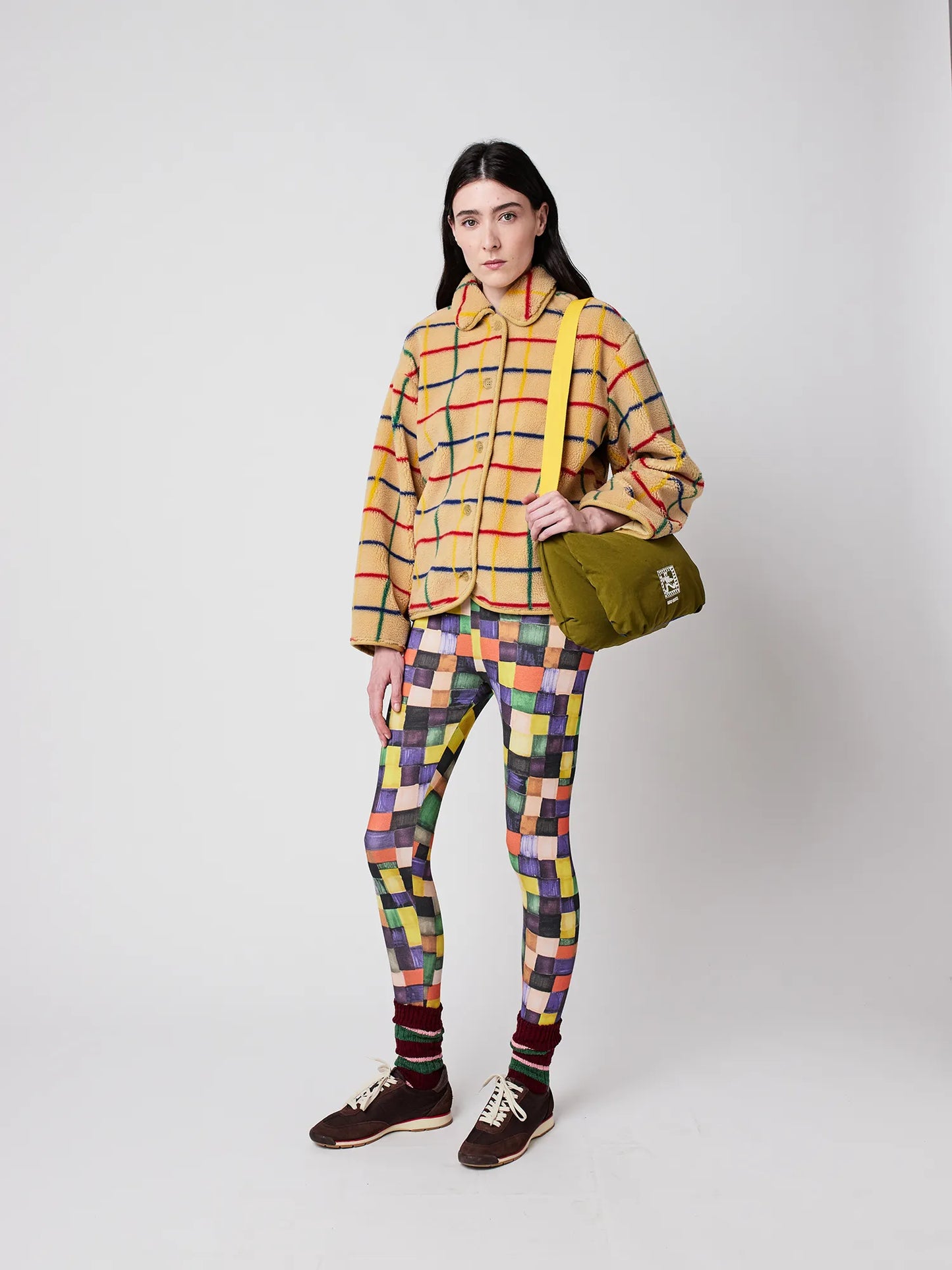 Color Striped sheepskin jacket