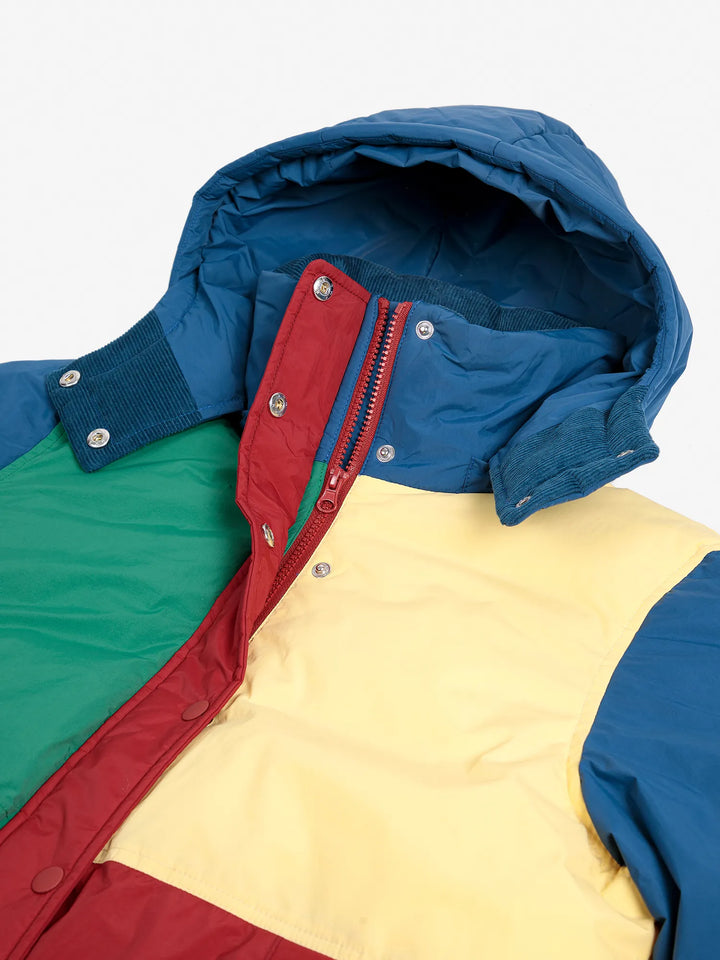 Color block padded puffer