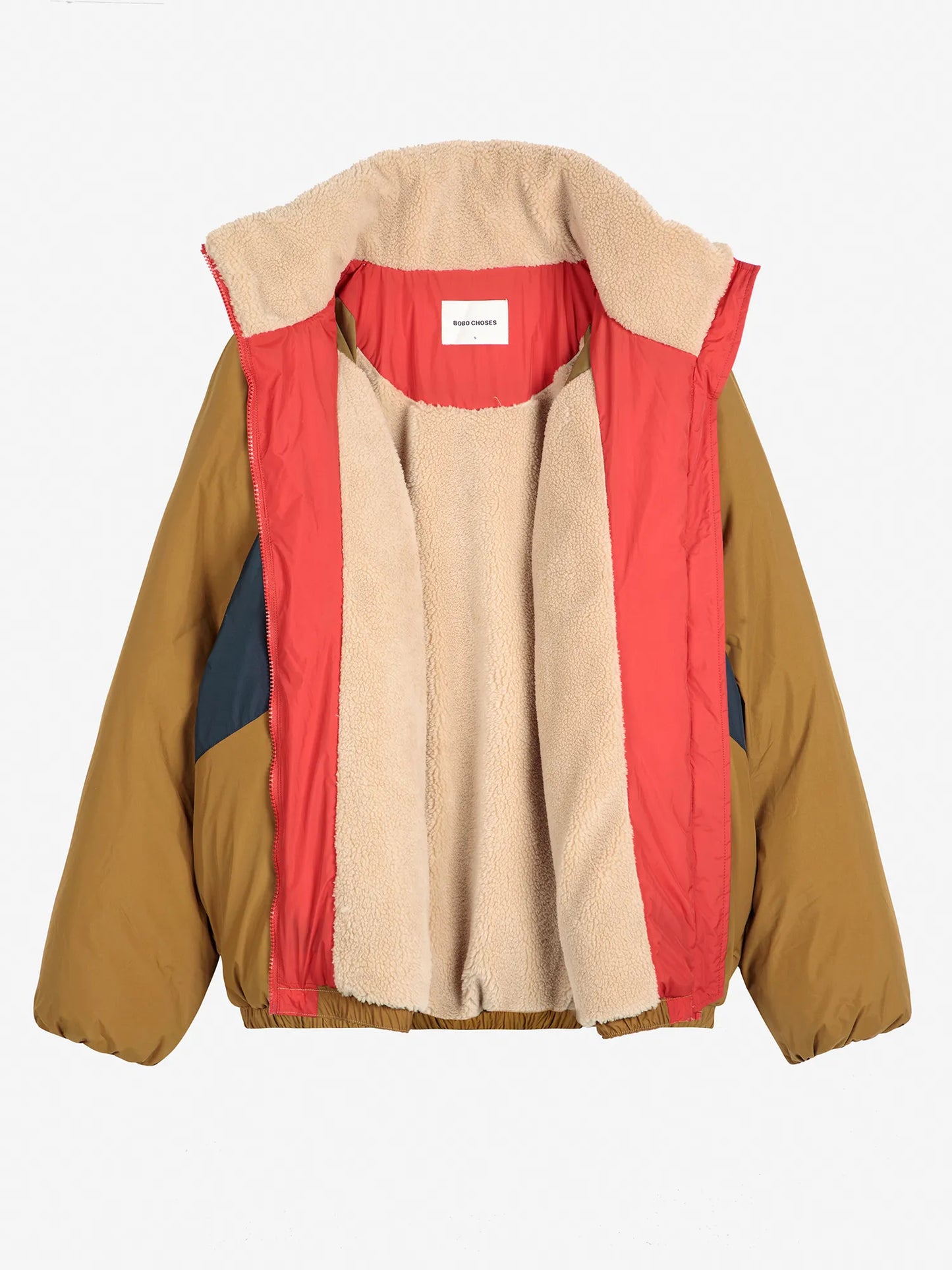 Color block ranglan sleeve padded puffer