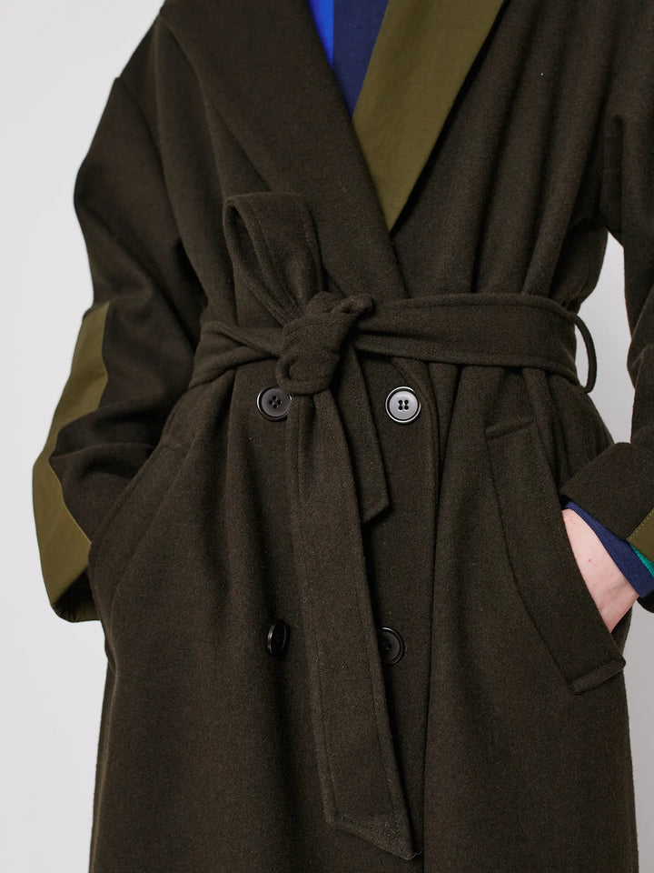 Wool blend long coat