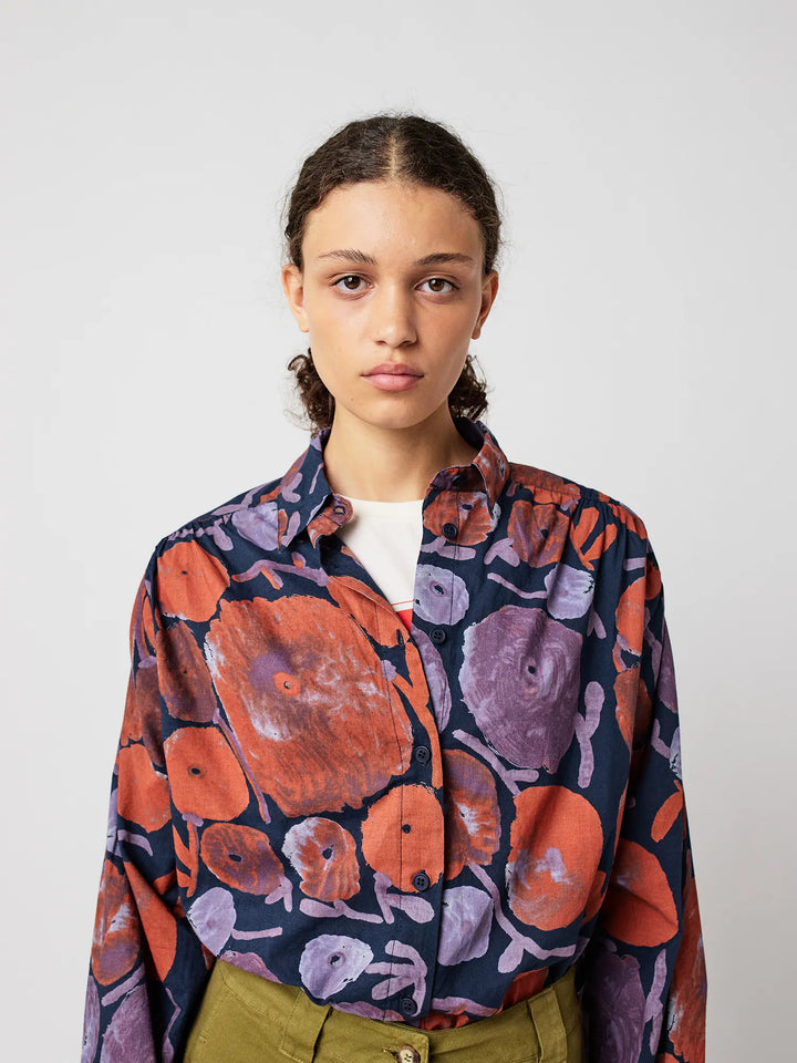 Chemise froncée motif Dahlia