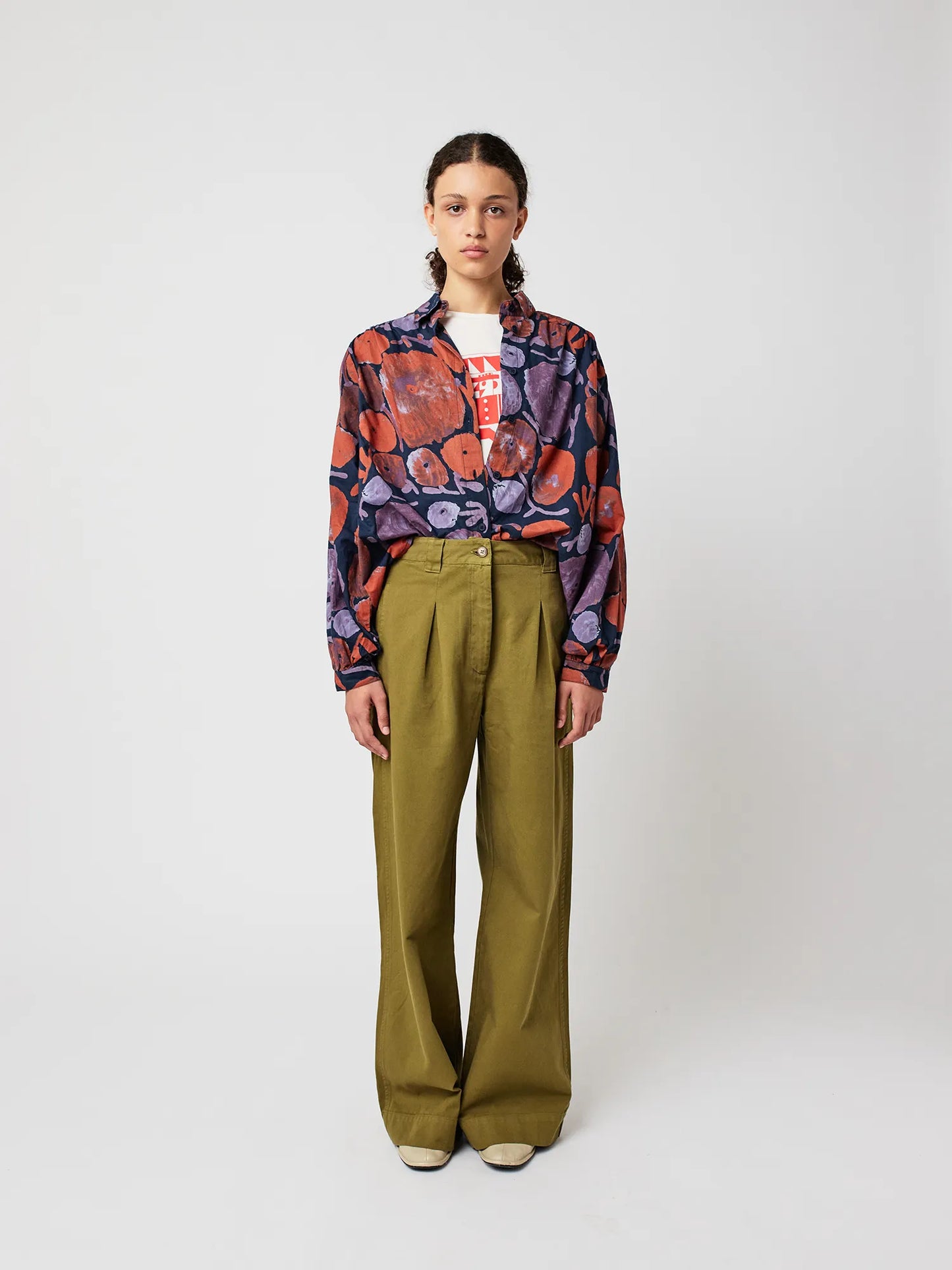 Chemise froncée motif Dahlia