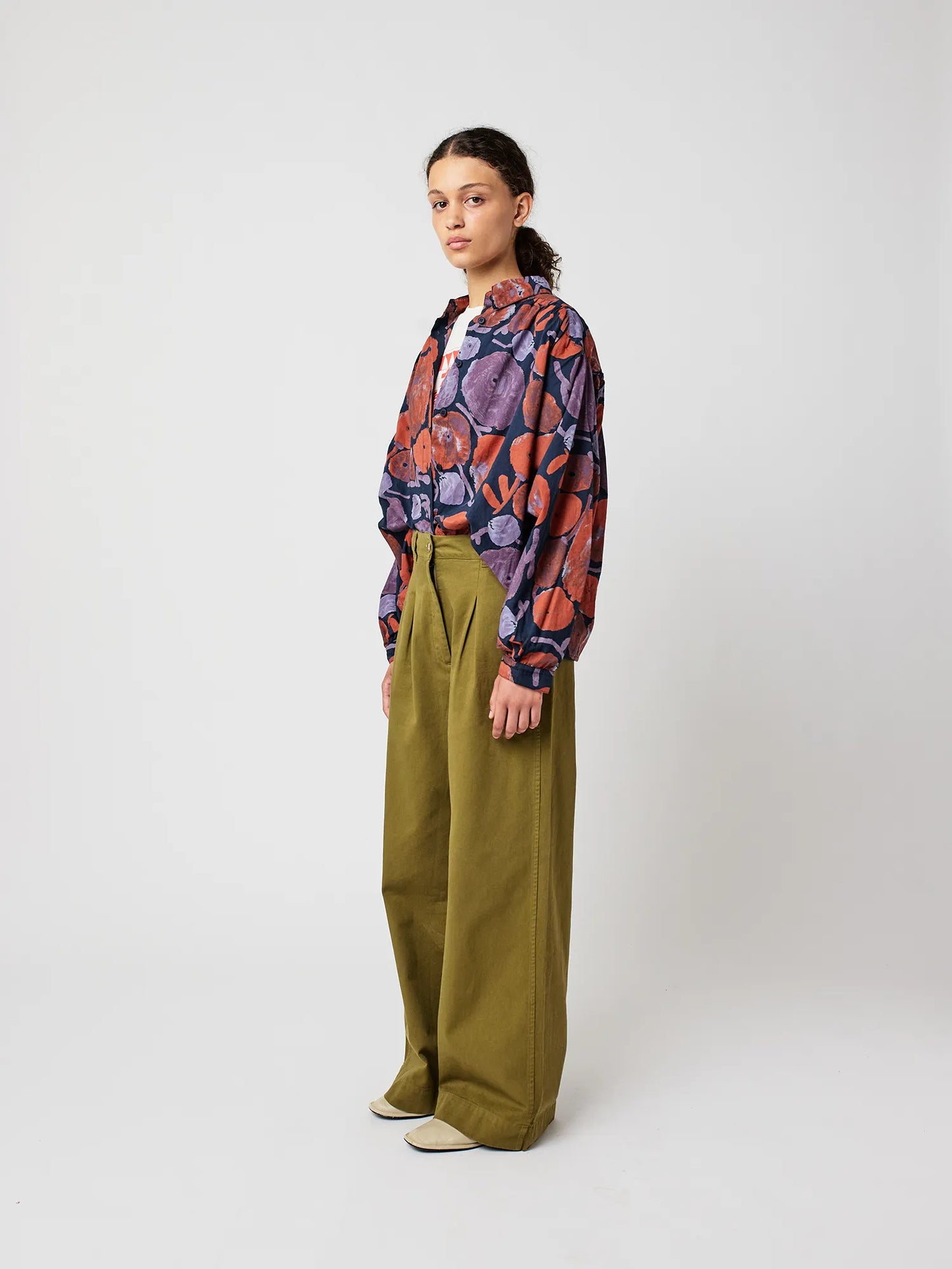 Chemise froncée motif Dahlia