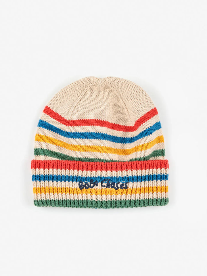 Tic Tac Toe knitted striped beanie