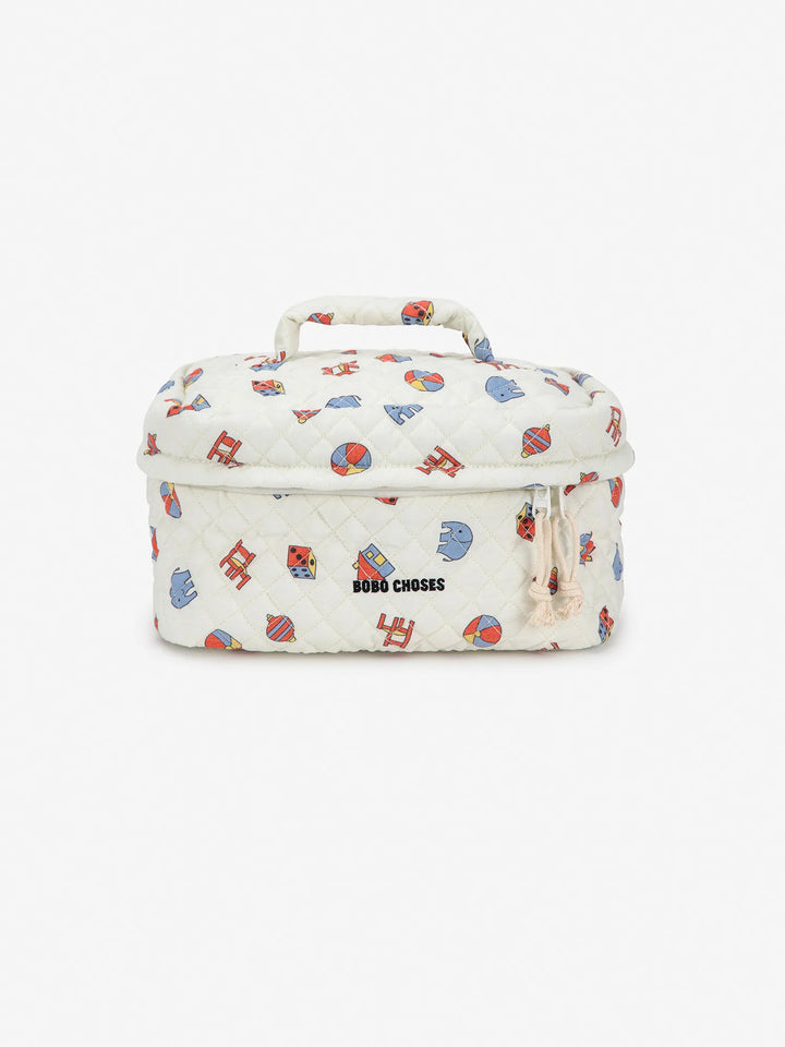 Toys all over quilted pouch