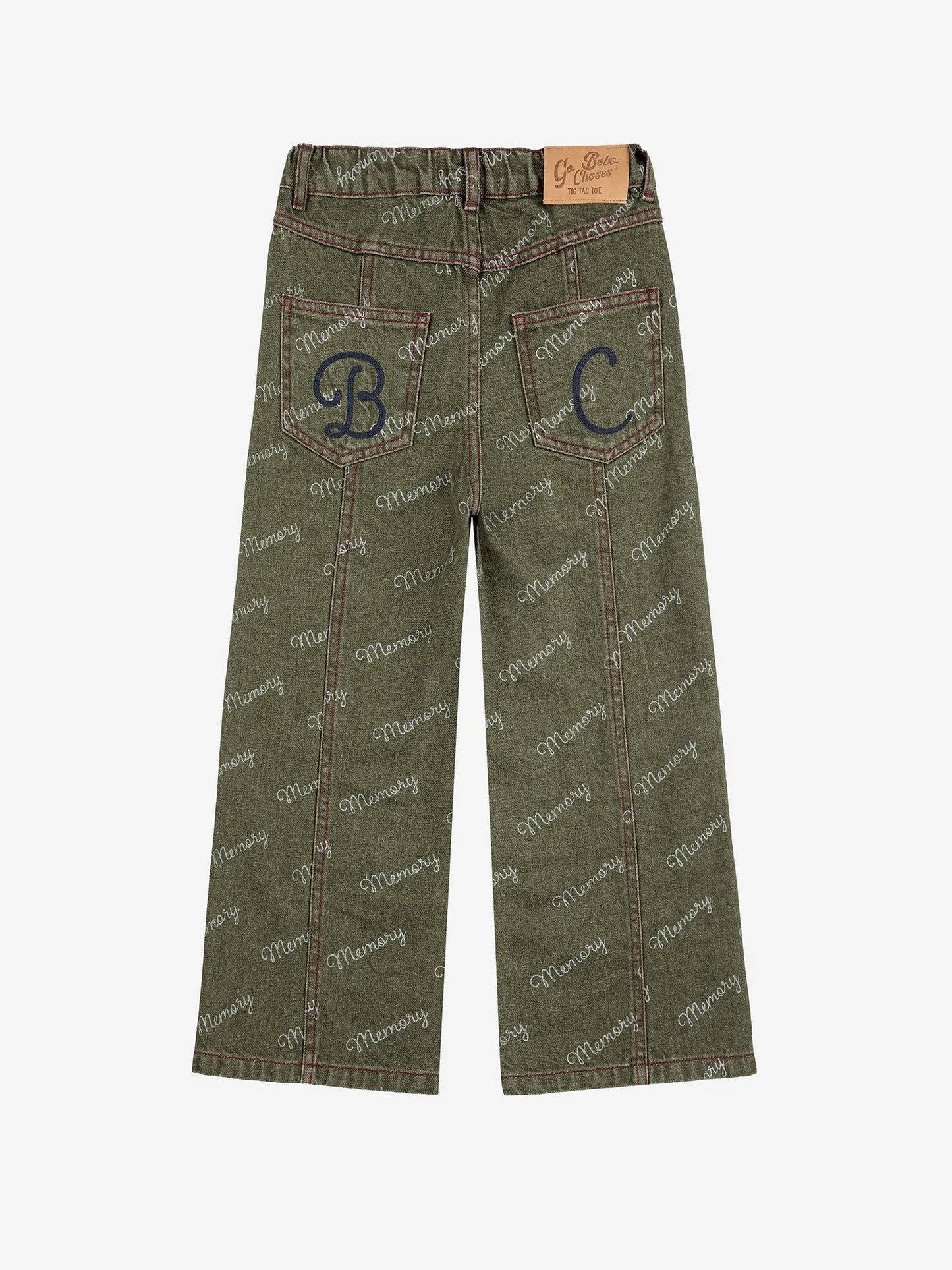 Memory all over denim pants look