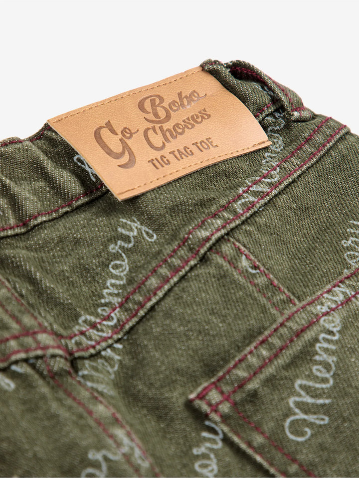 Memory all over denim pants