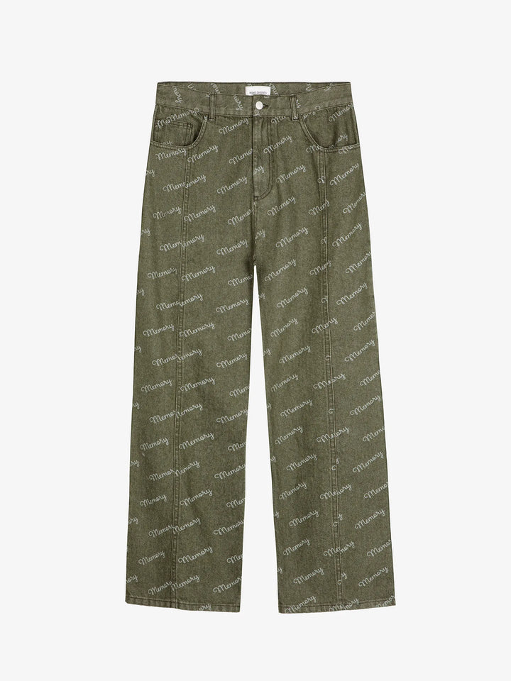 Memory all over denim pants