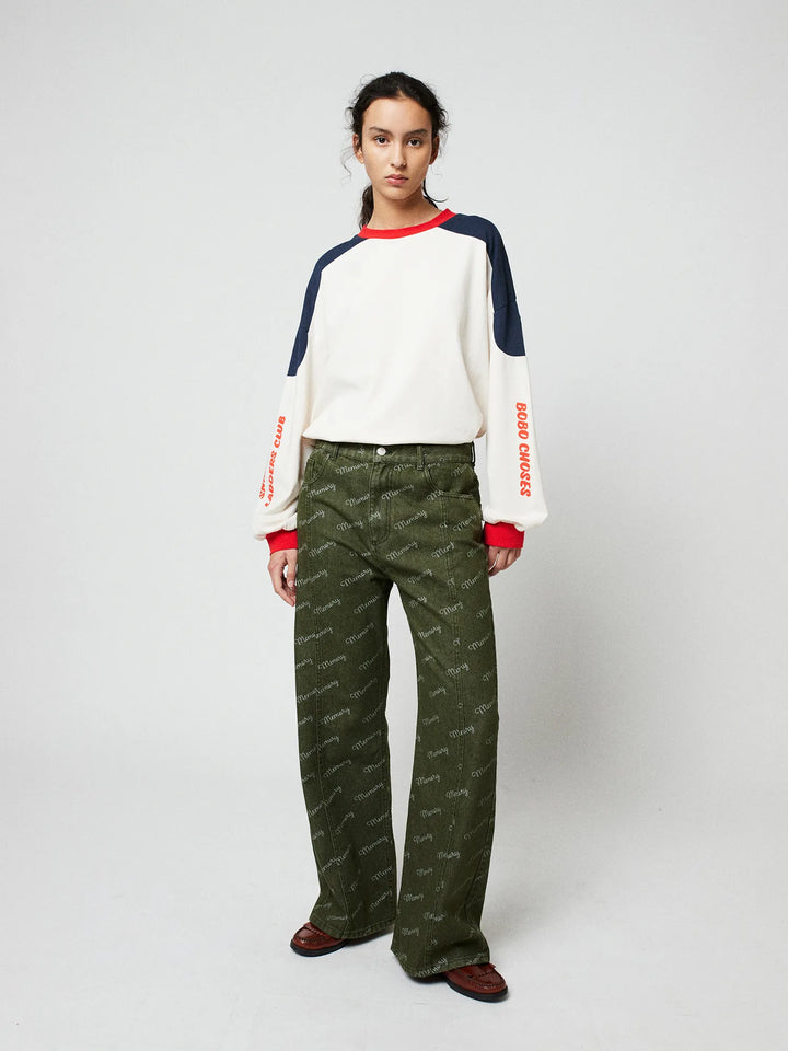 Memory all over denim pants