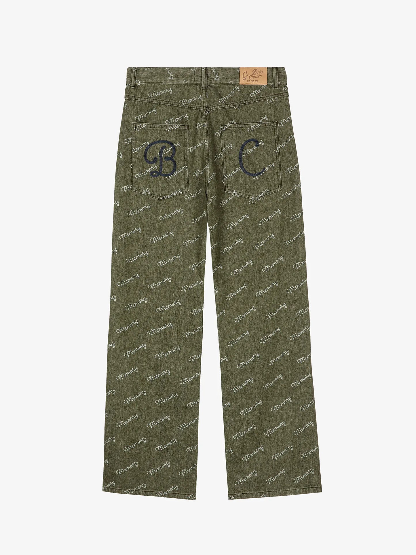 Memory all over denim pants