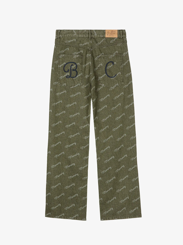 Memory all over denim pants