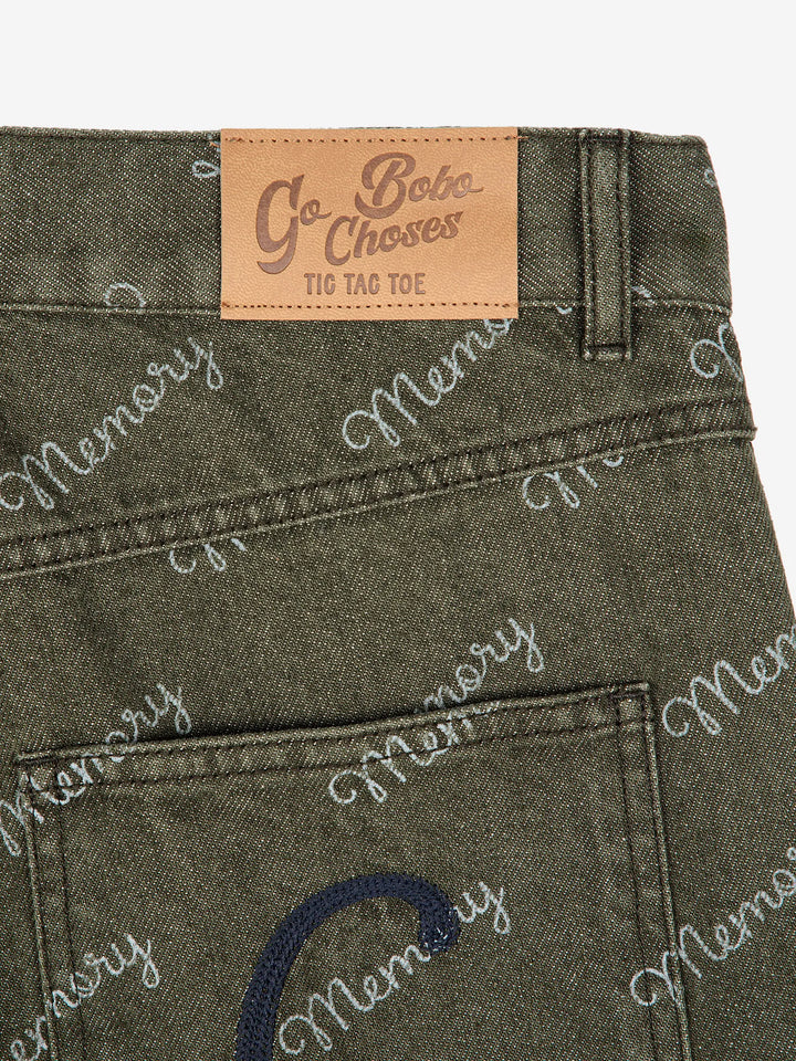 Memory all over denim pants