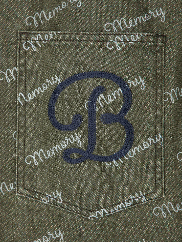 Memory all over denim pants
