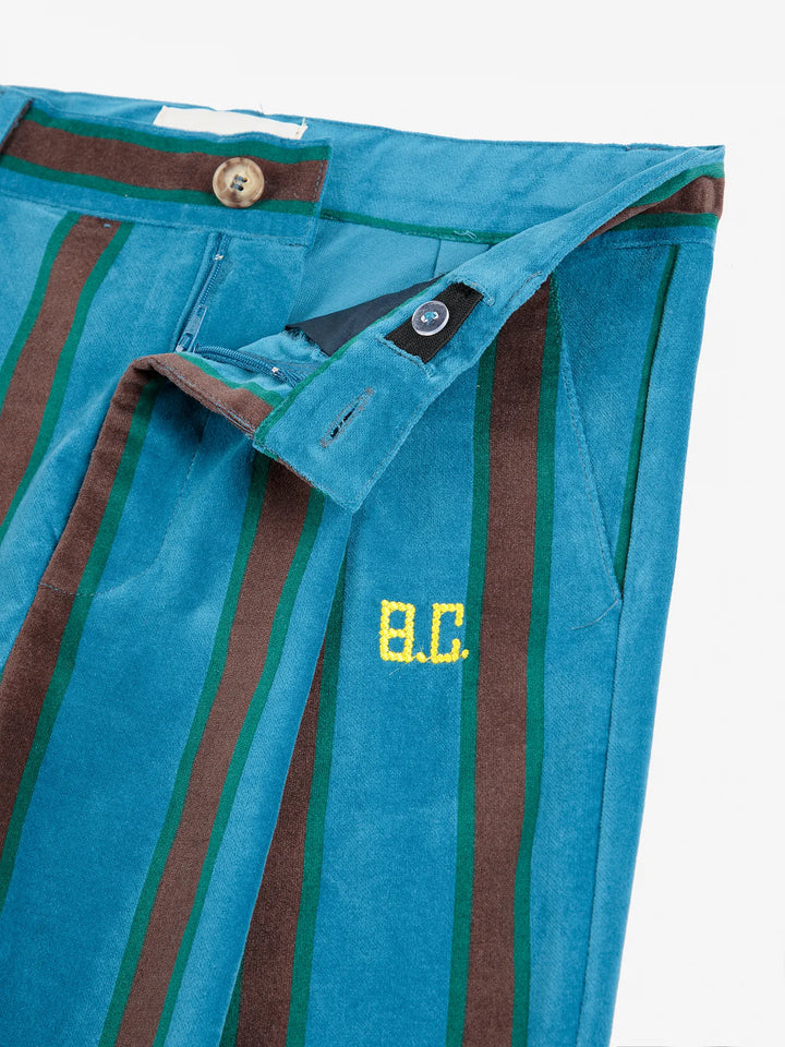Stripes velvet chino pants