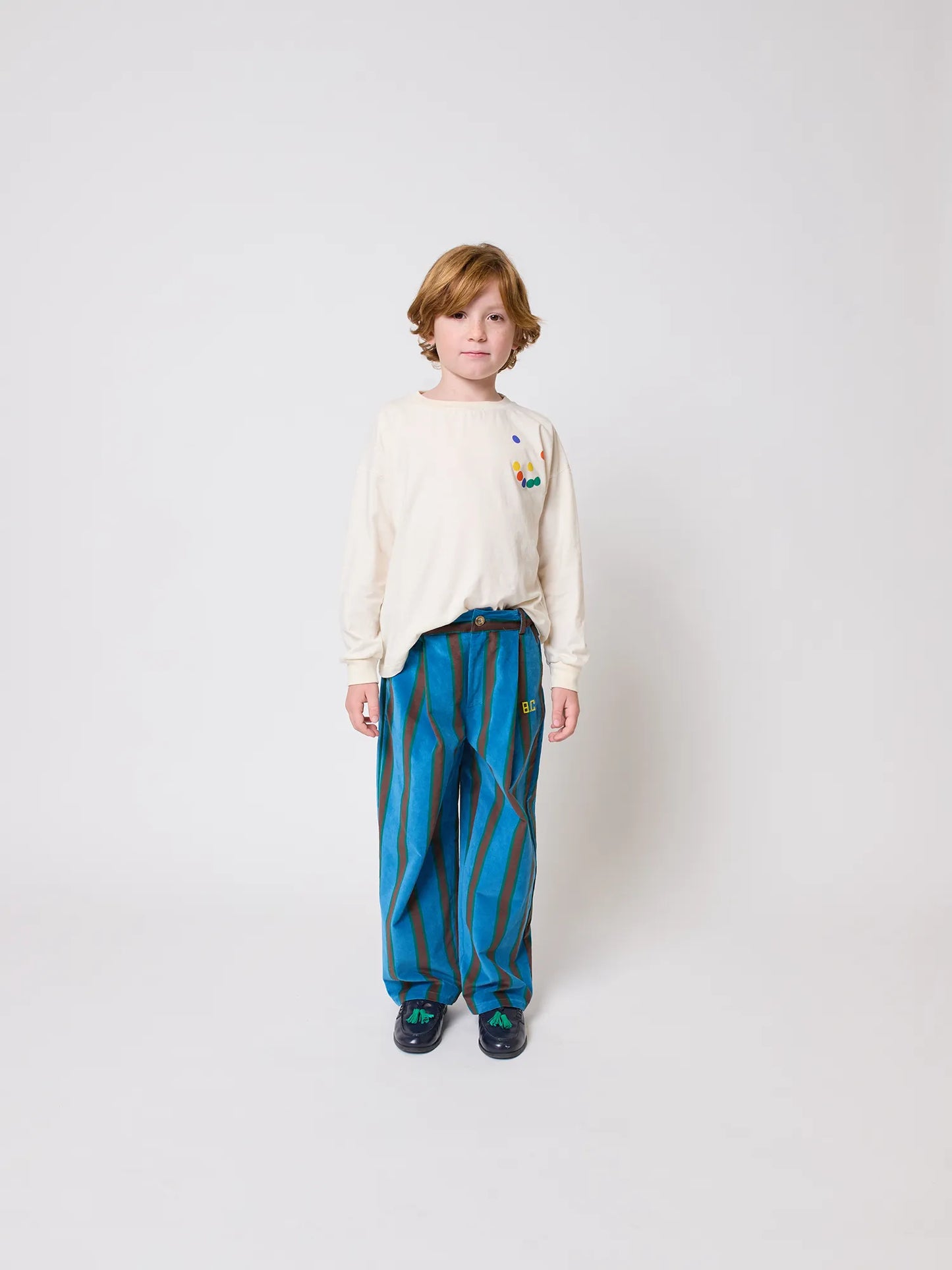 Stripes velvet chino pants