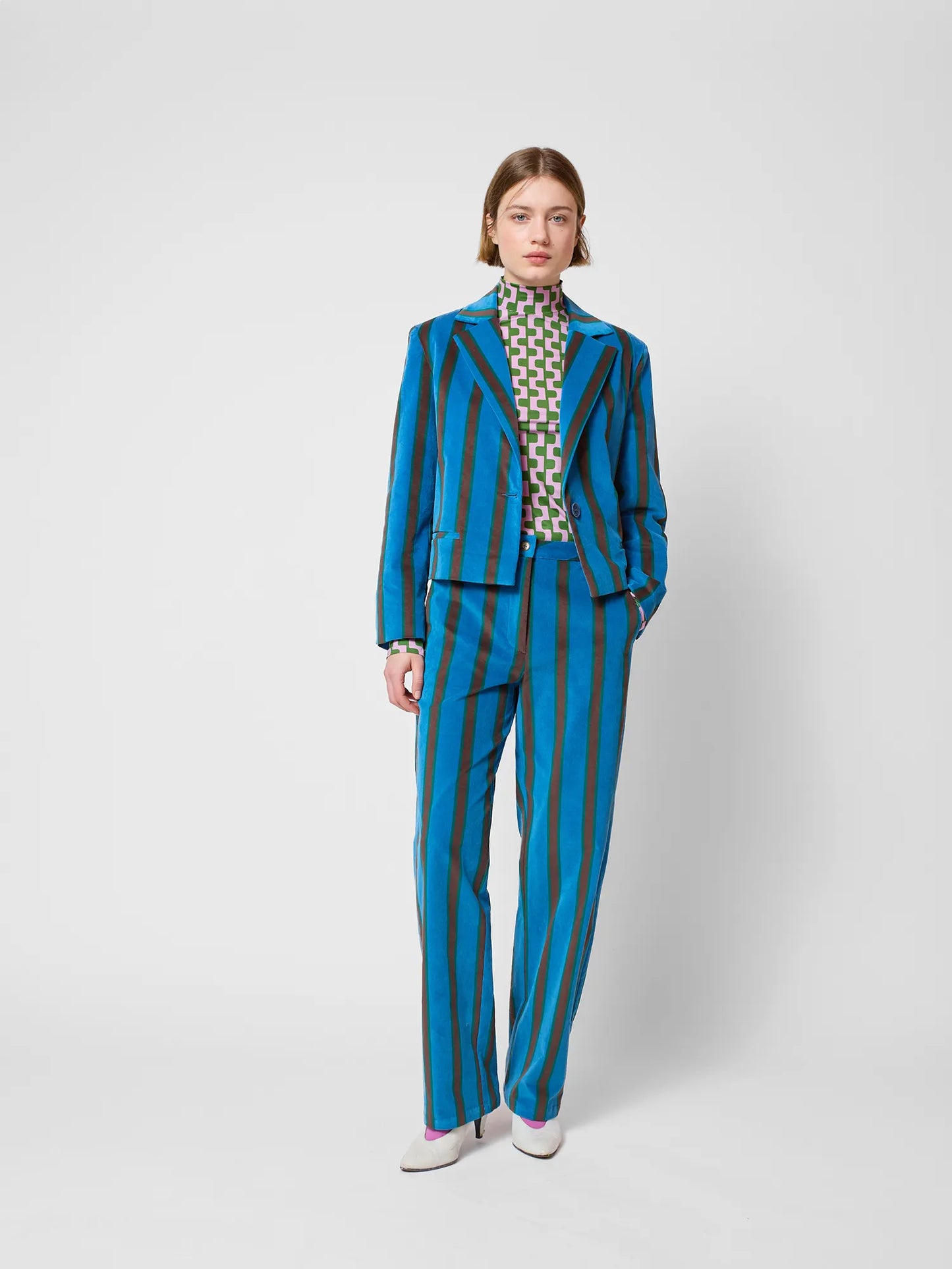 Striped all over pants