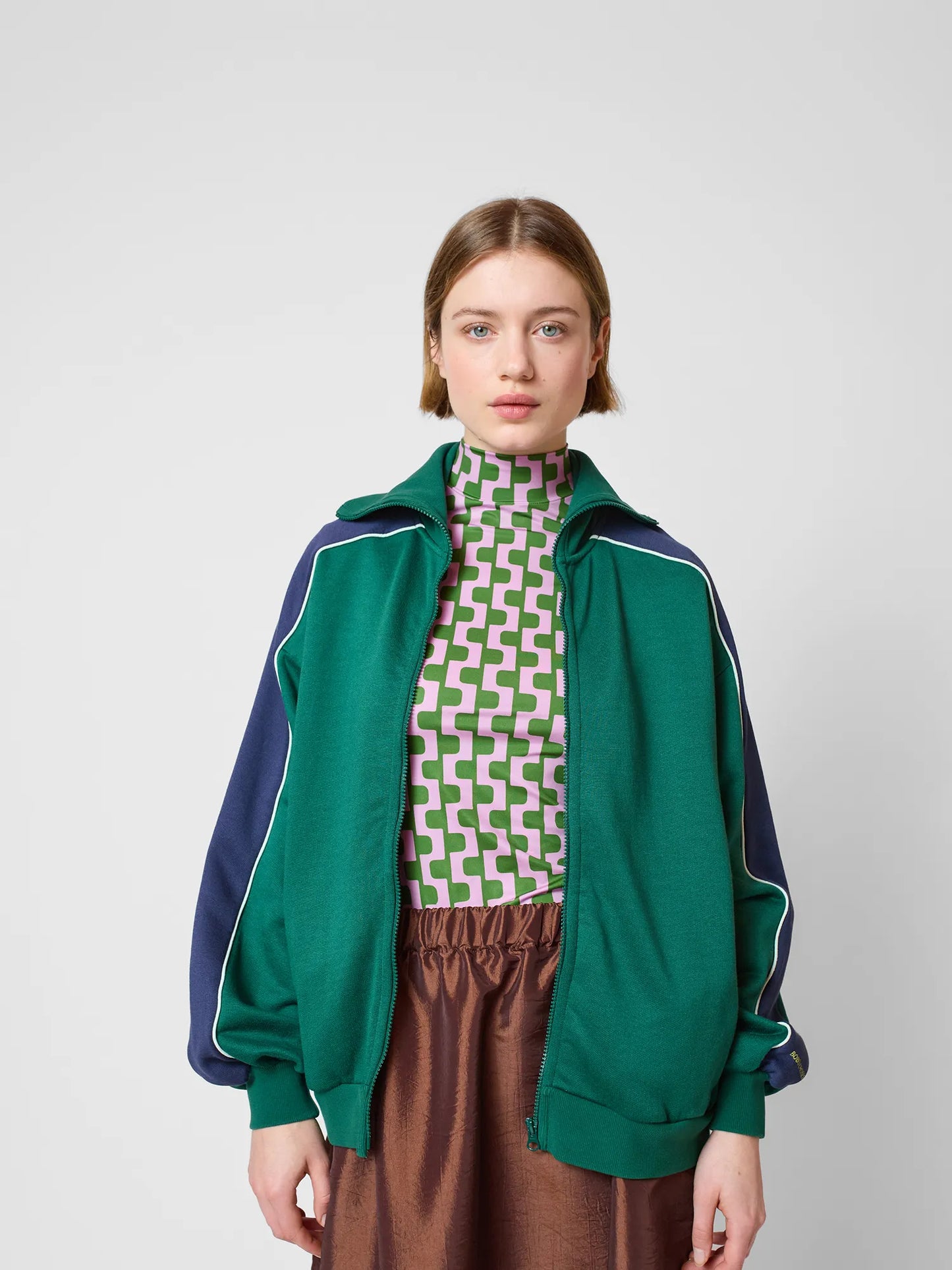 Striped zipped sweatshirt