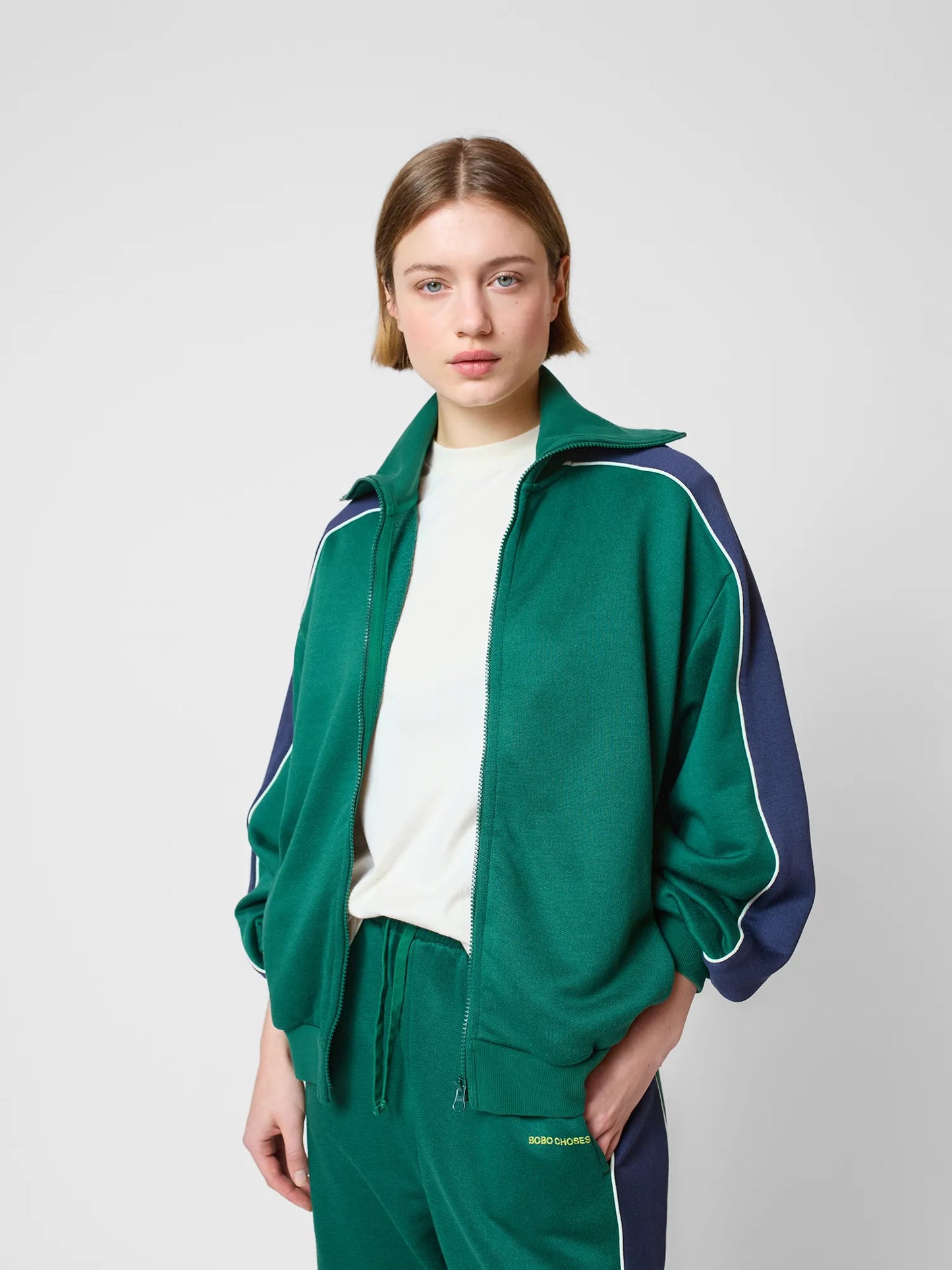 Striped zipped sweatshirt