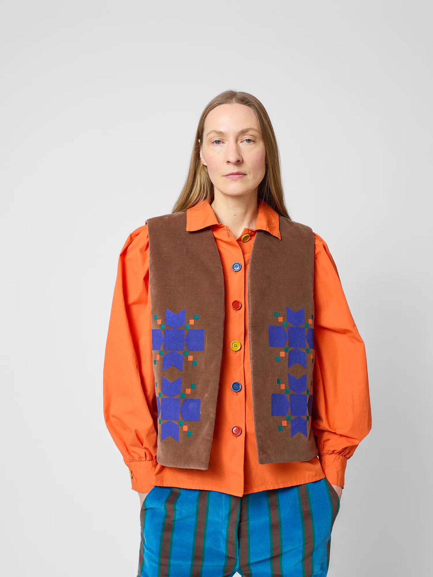 Snowflake velvet vest