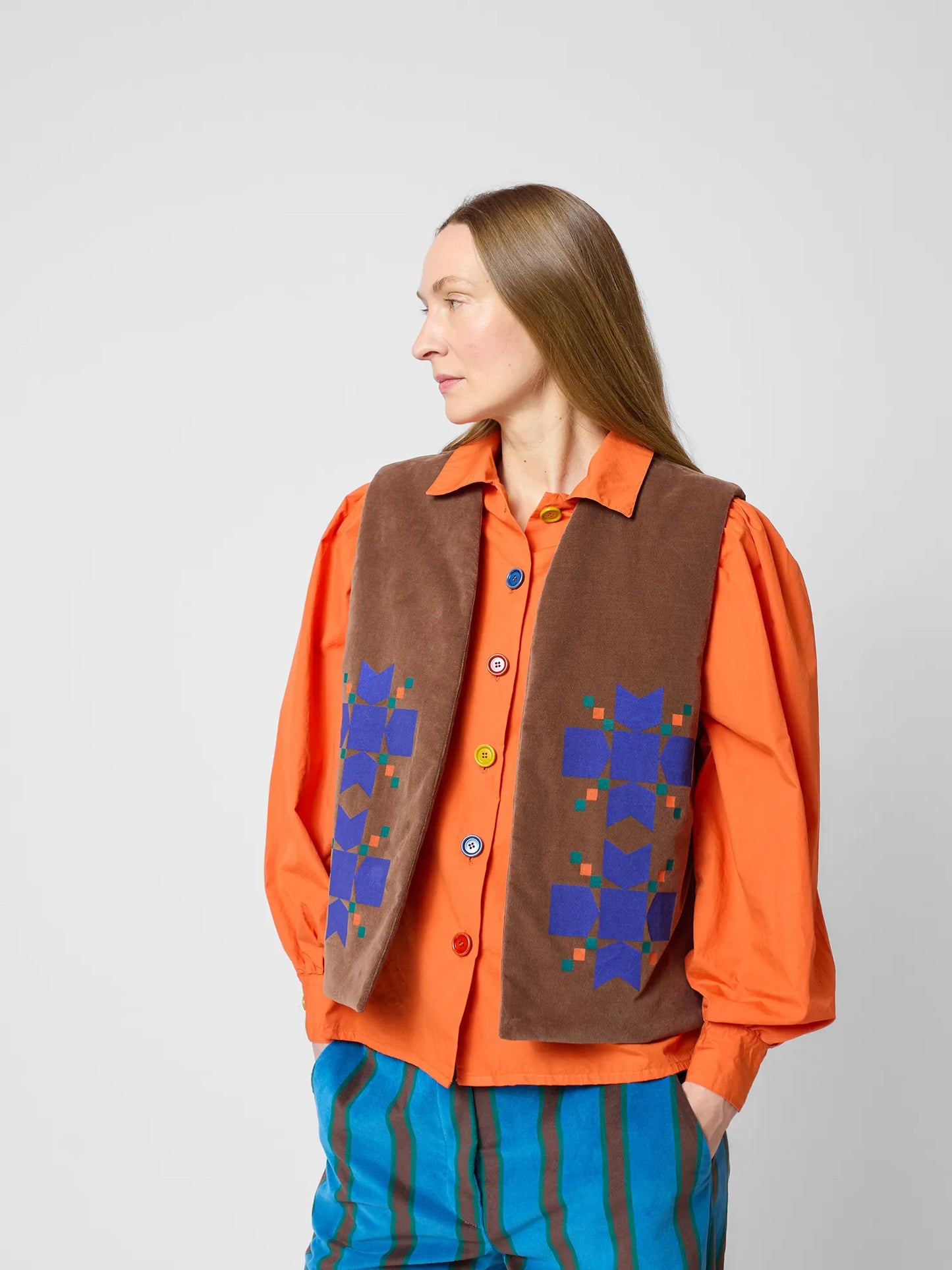 Snowflake velvet vest