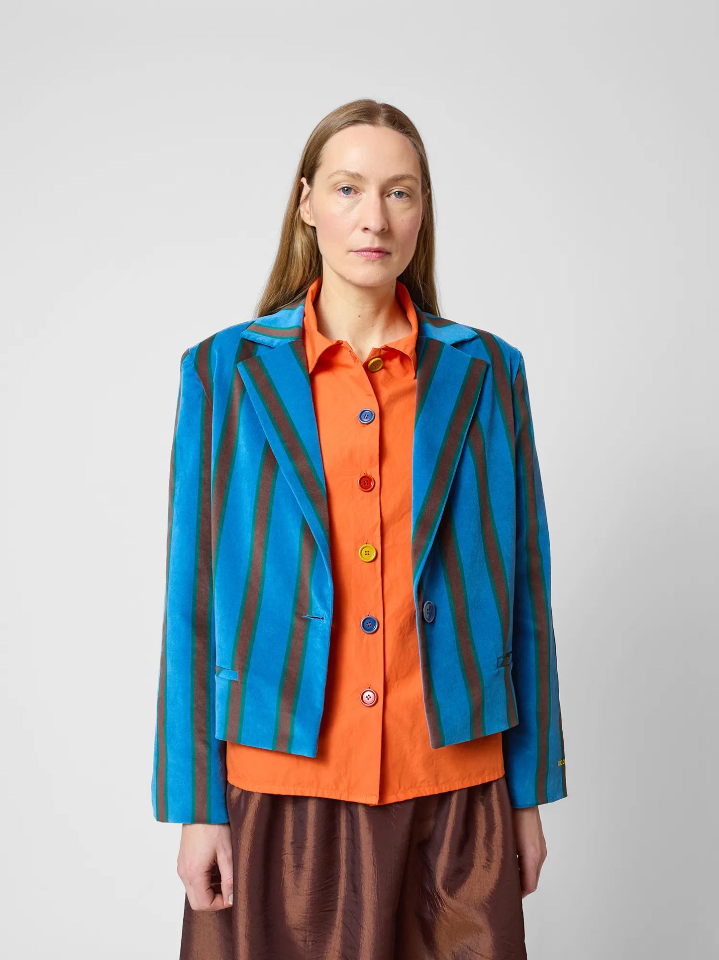 Striped all over blazer