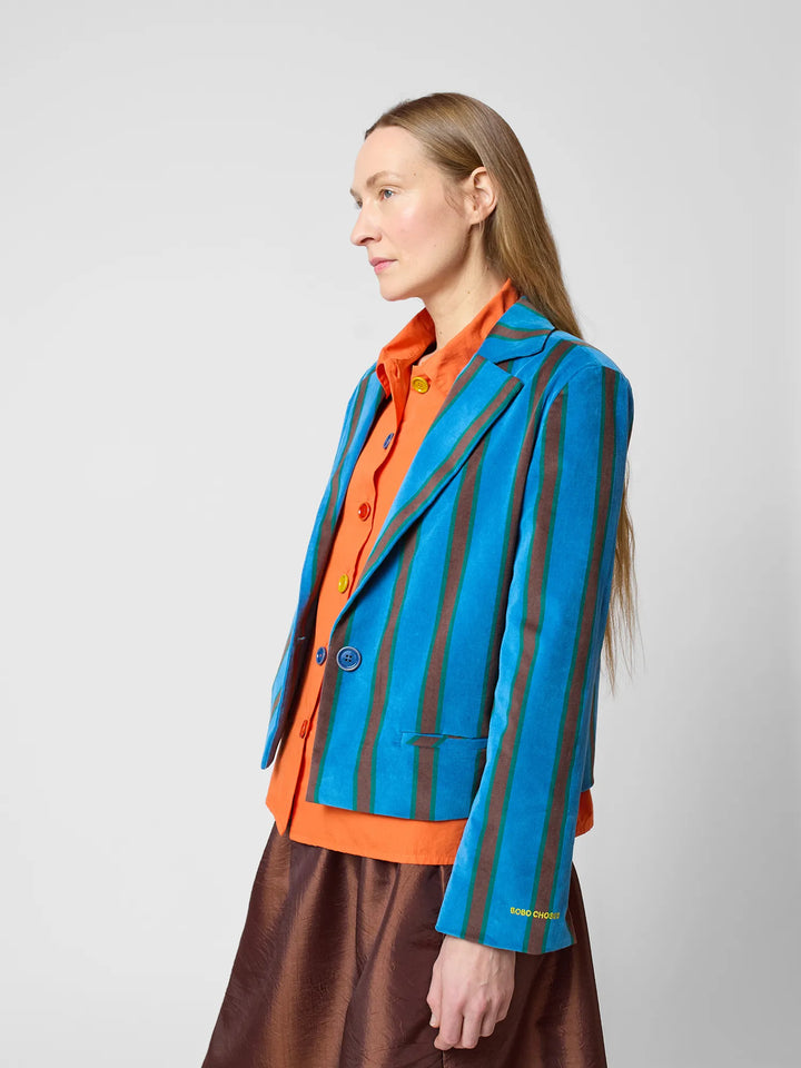 Striped all over blazer