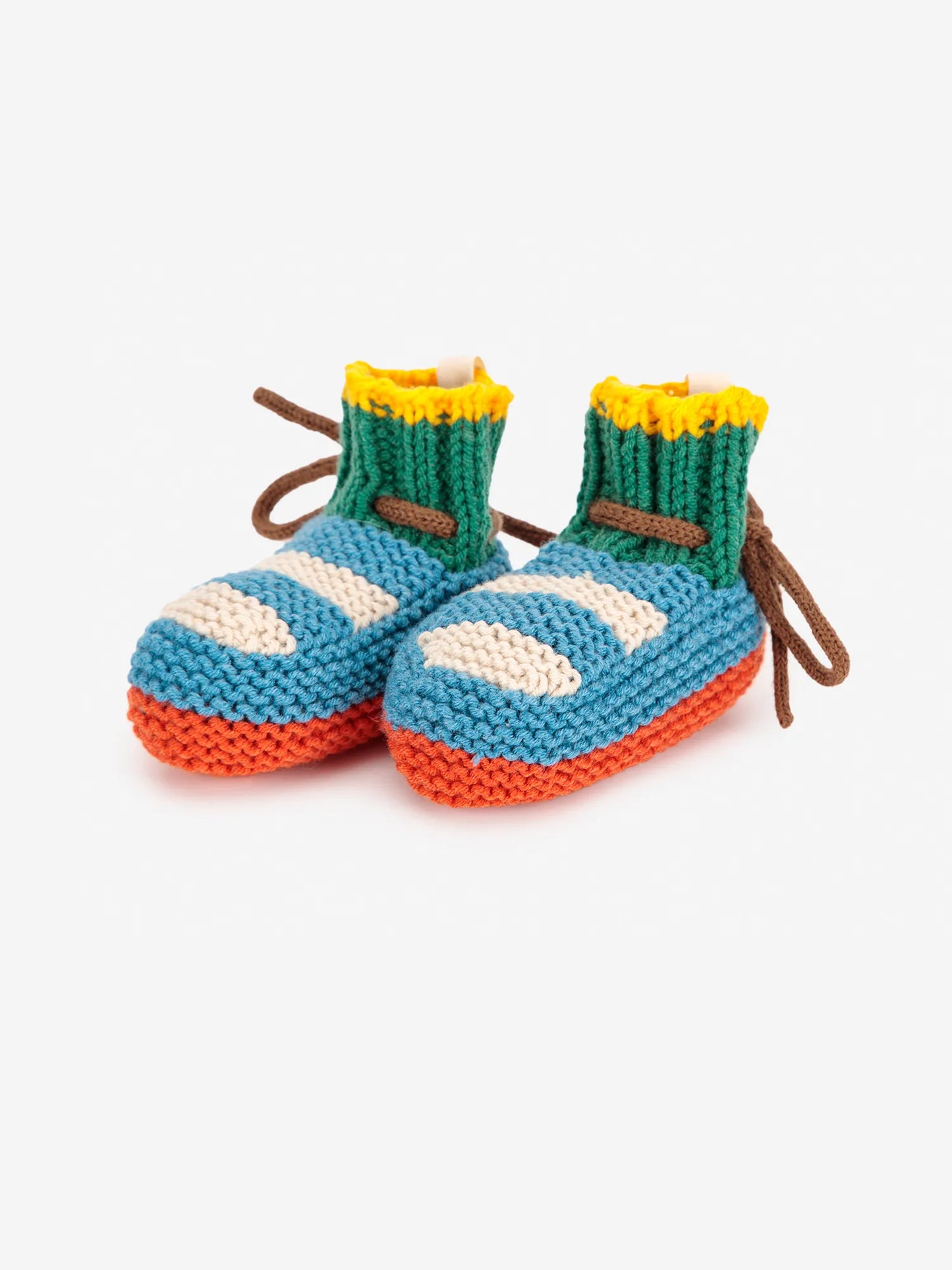Multicolor knitted booties