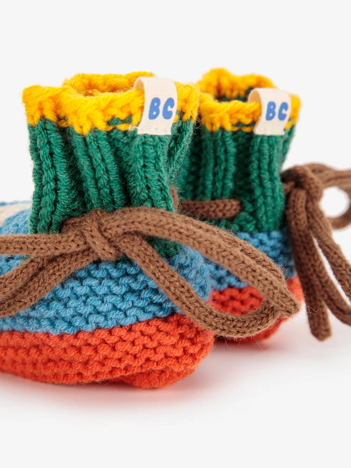 Multicolor knitted booties