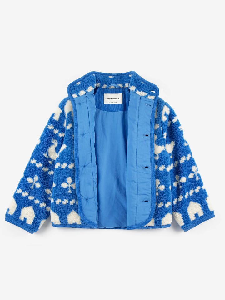 Farm jacquard sheepskin jacket