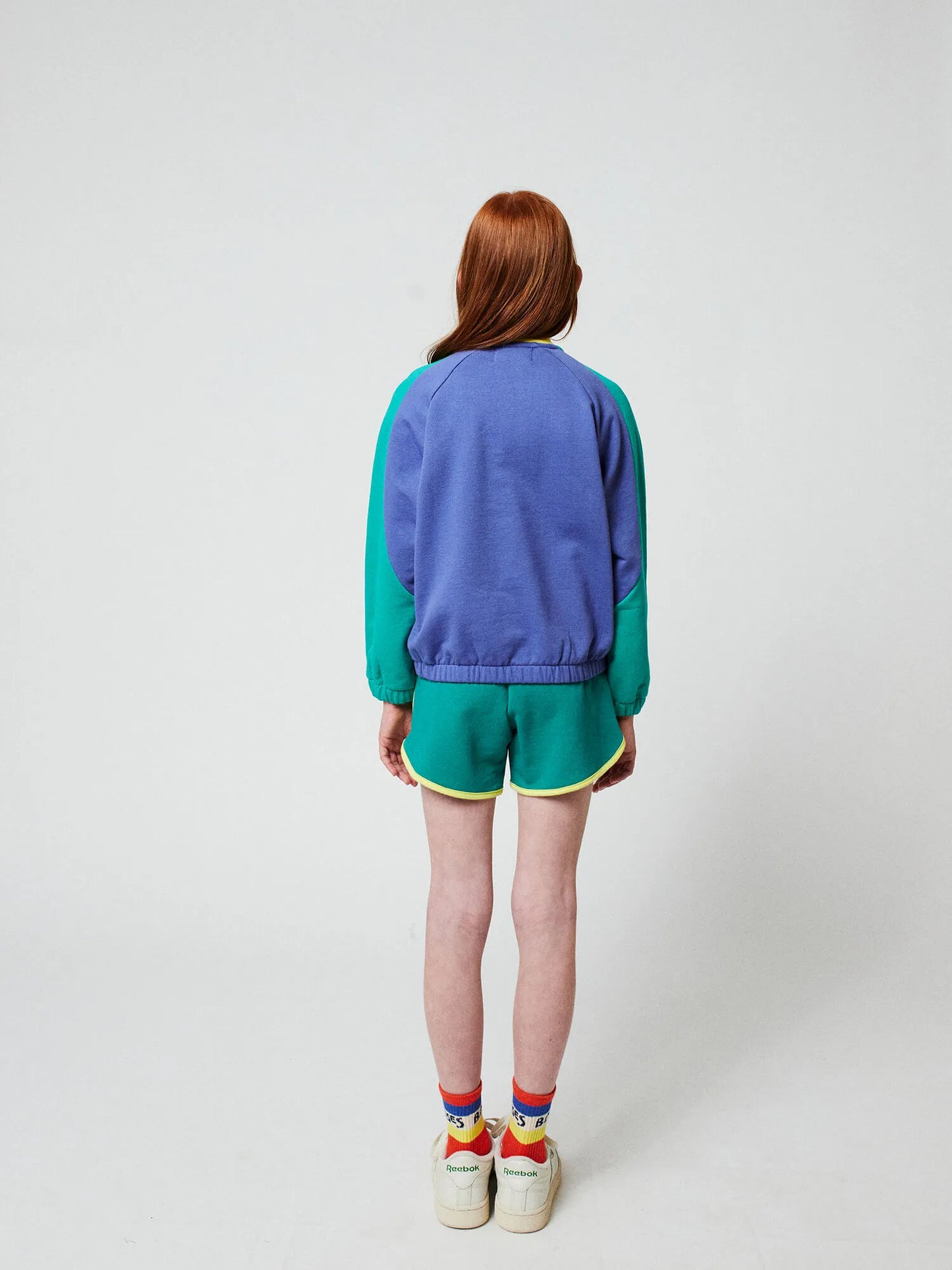 Smiling color block 1/4 zipped sweatshirt