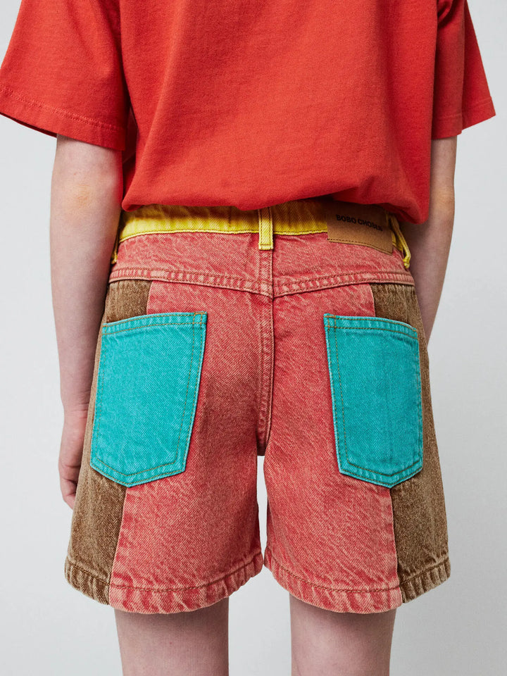 Color Block denim short