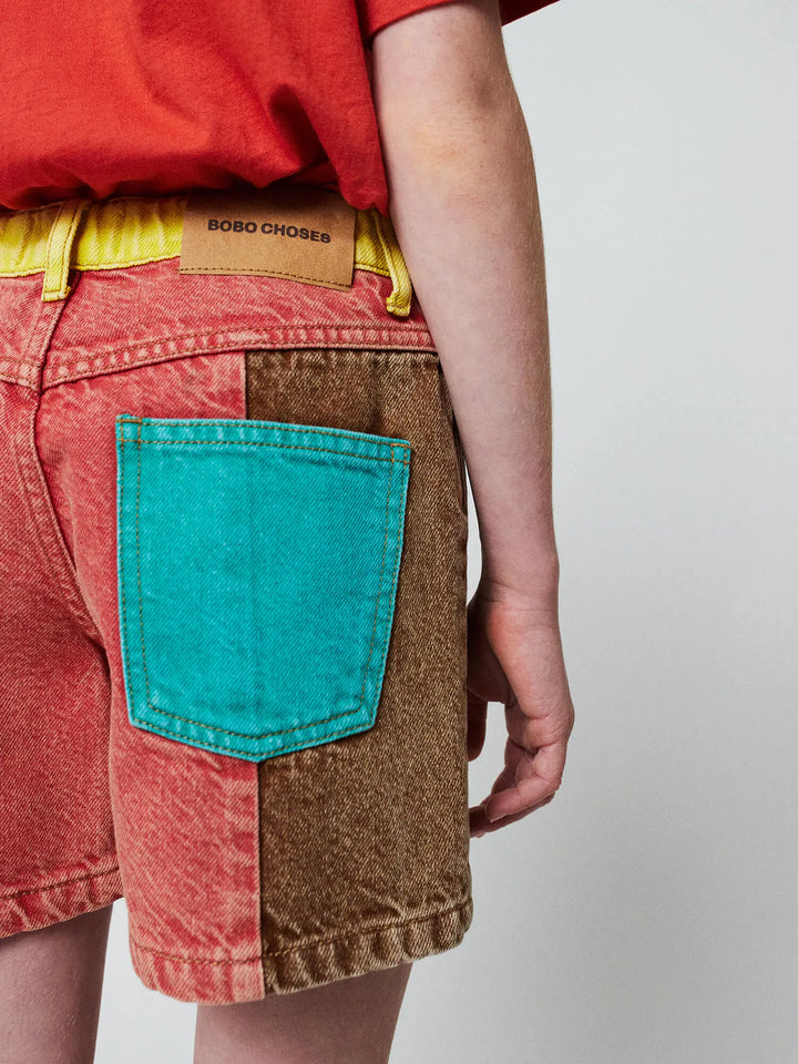 Color Block denim short