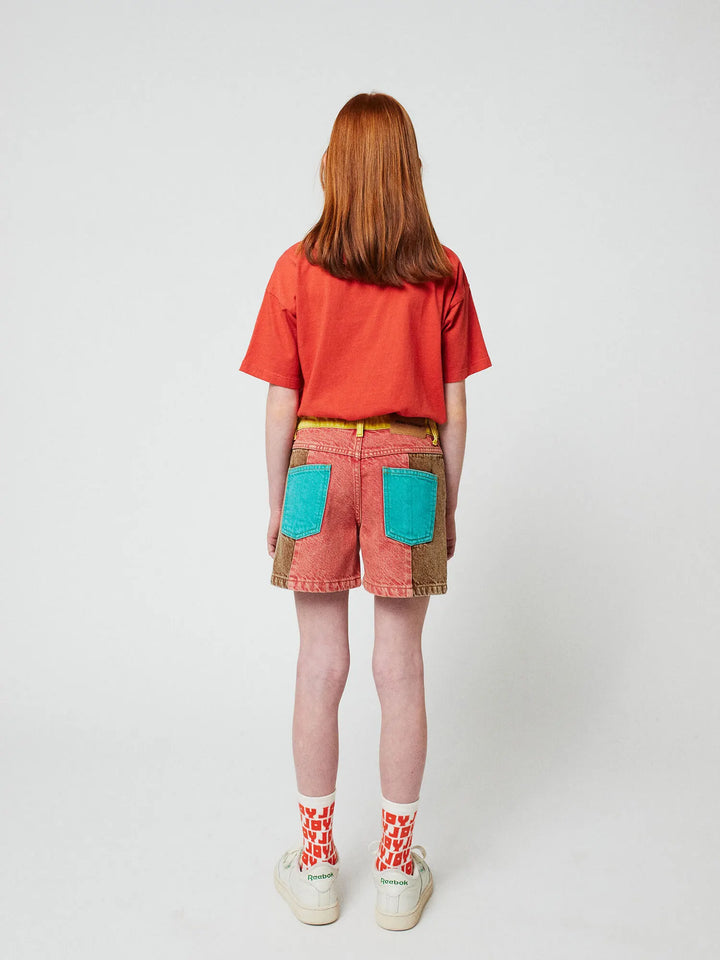 Color Block denim short