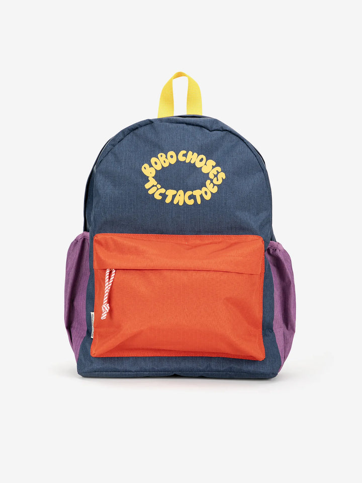 Tic Tac Toe color block school bag